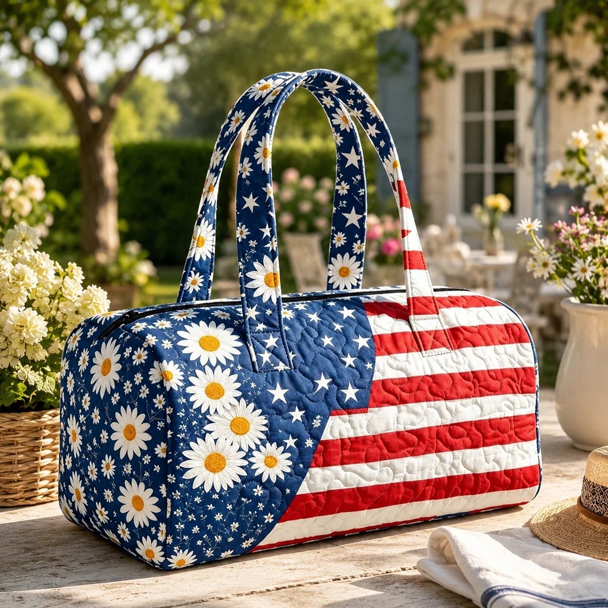 🔥HOT SALE 49% OFF🔥 Floral American Flag Travel Duffel-Buy 2 Free shipping