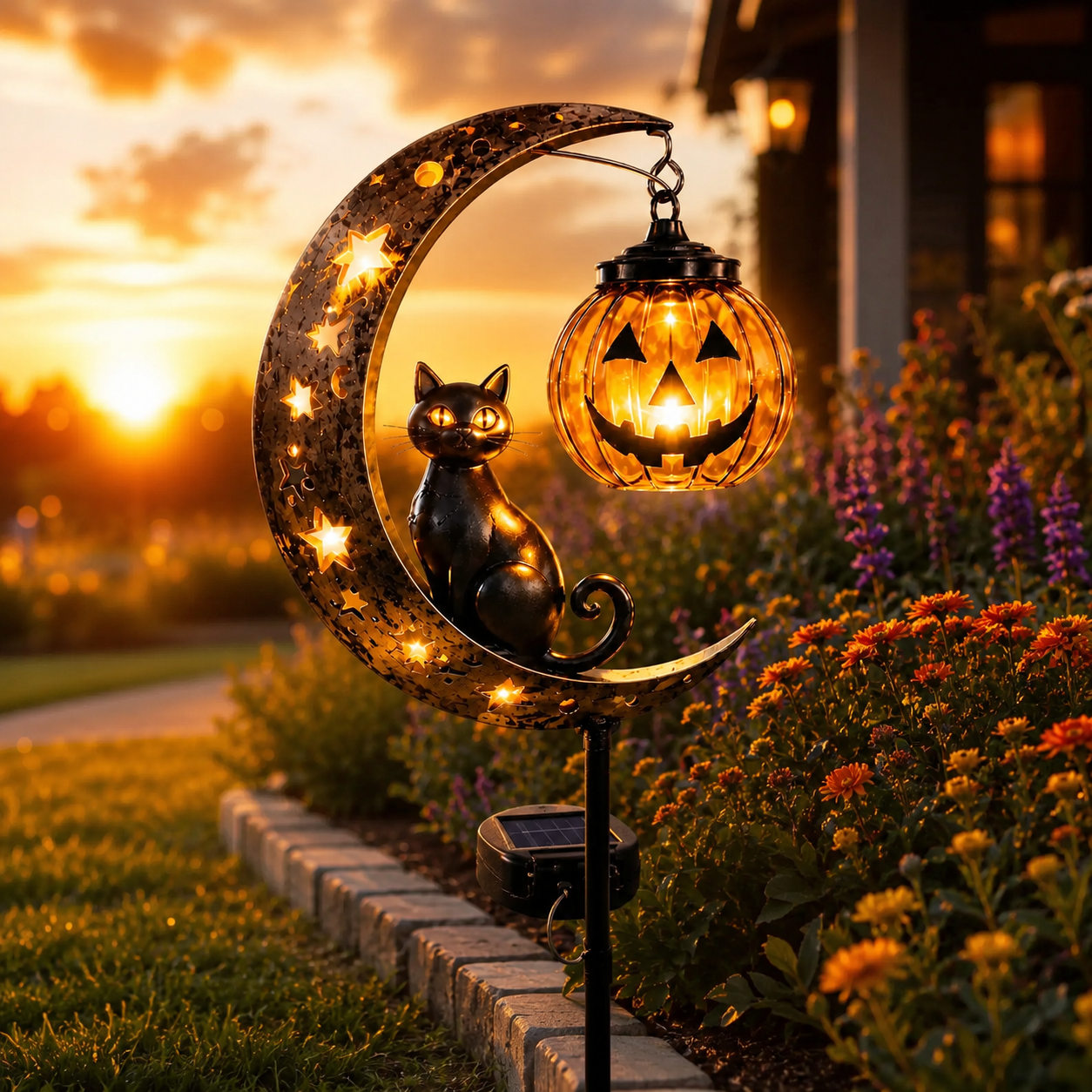 🎃Halloween Early Bird Special Sale 49% OFF-Pumpkin Moon Garden Stake Light