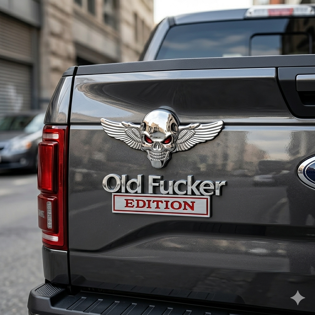 "Old Fucker Edition" Car Emblem Badge