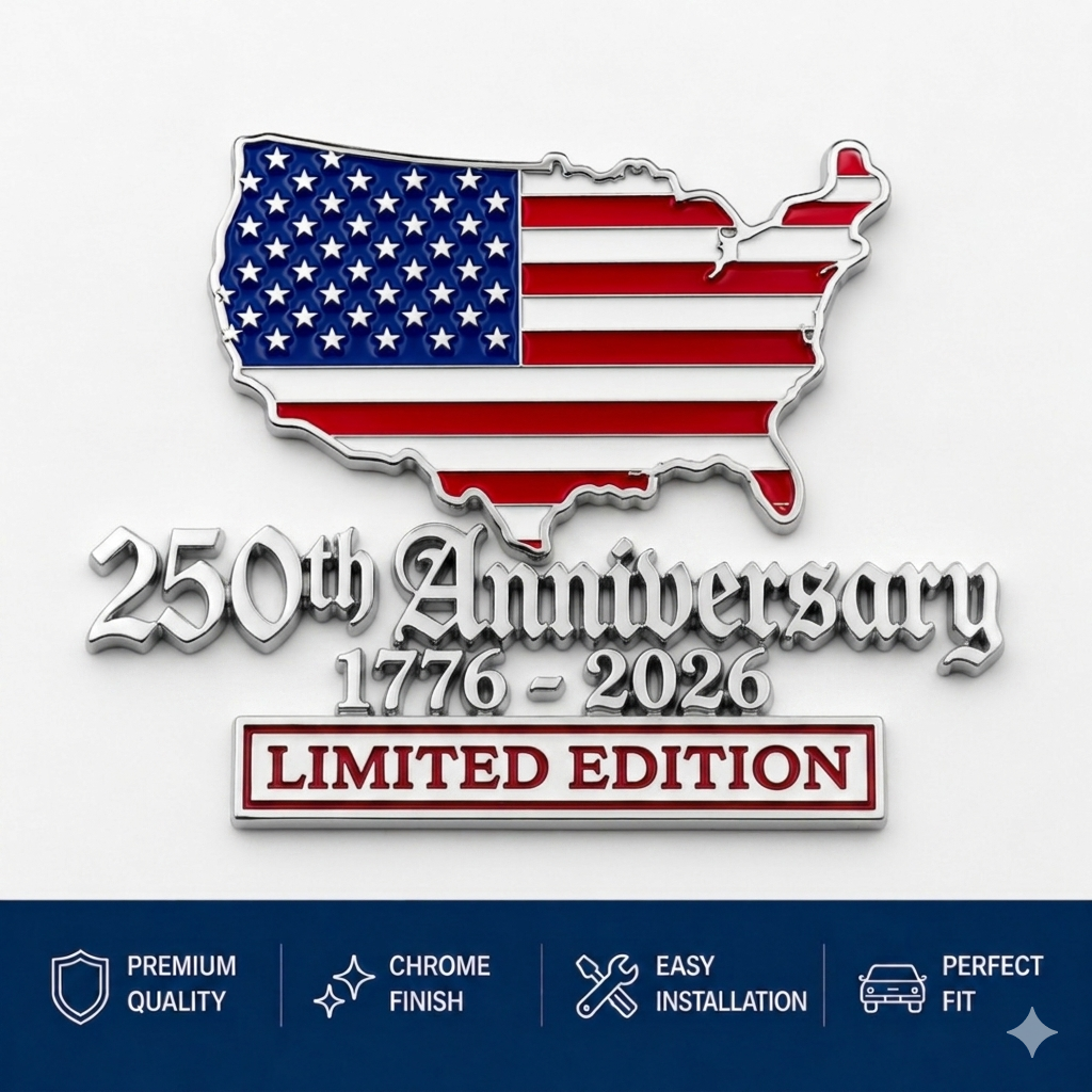 250th Anniversary USA Car Emblem Badge (1776-2026 Limited Edition)