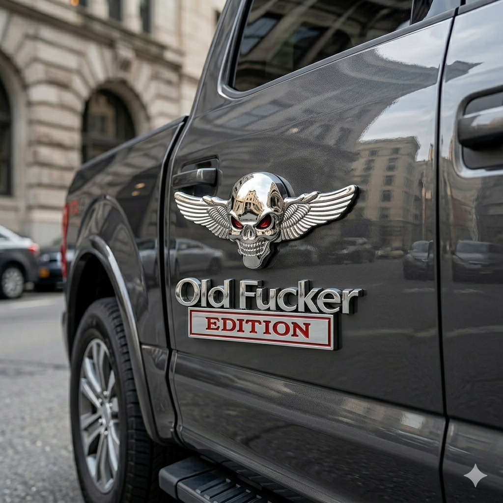 "Old Fucker Edition" Car Emblem Badge