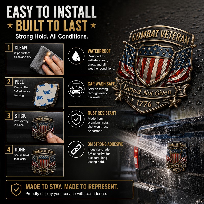Combat Veteran Car Badge