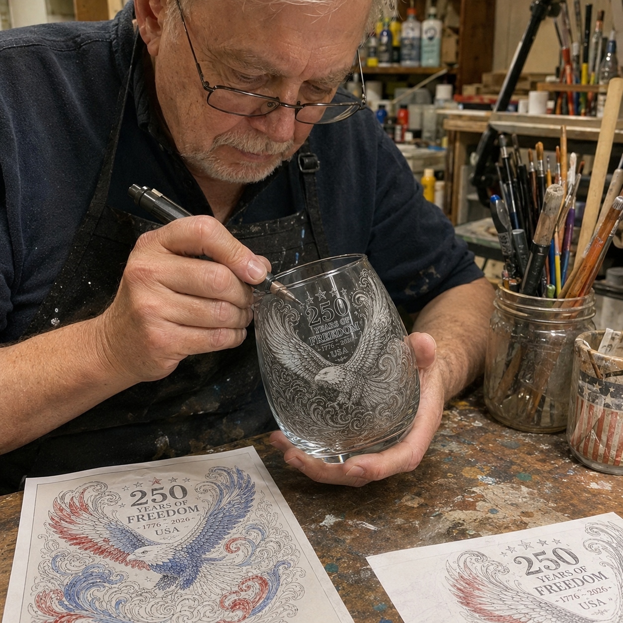 🇺🇸 Limited Edition 2026 USA 250 Years of Freedom Eagle Glass