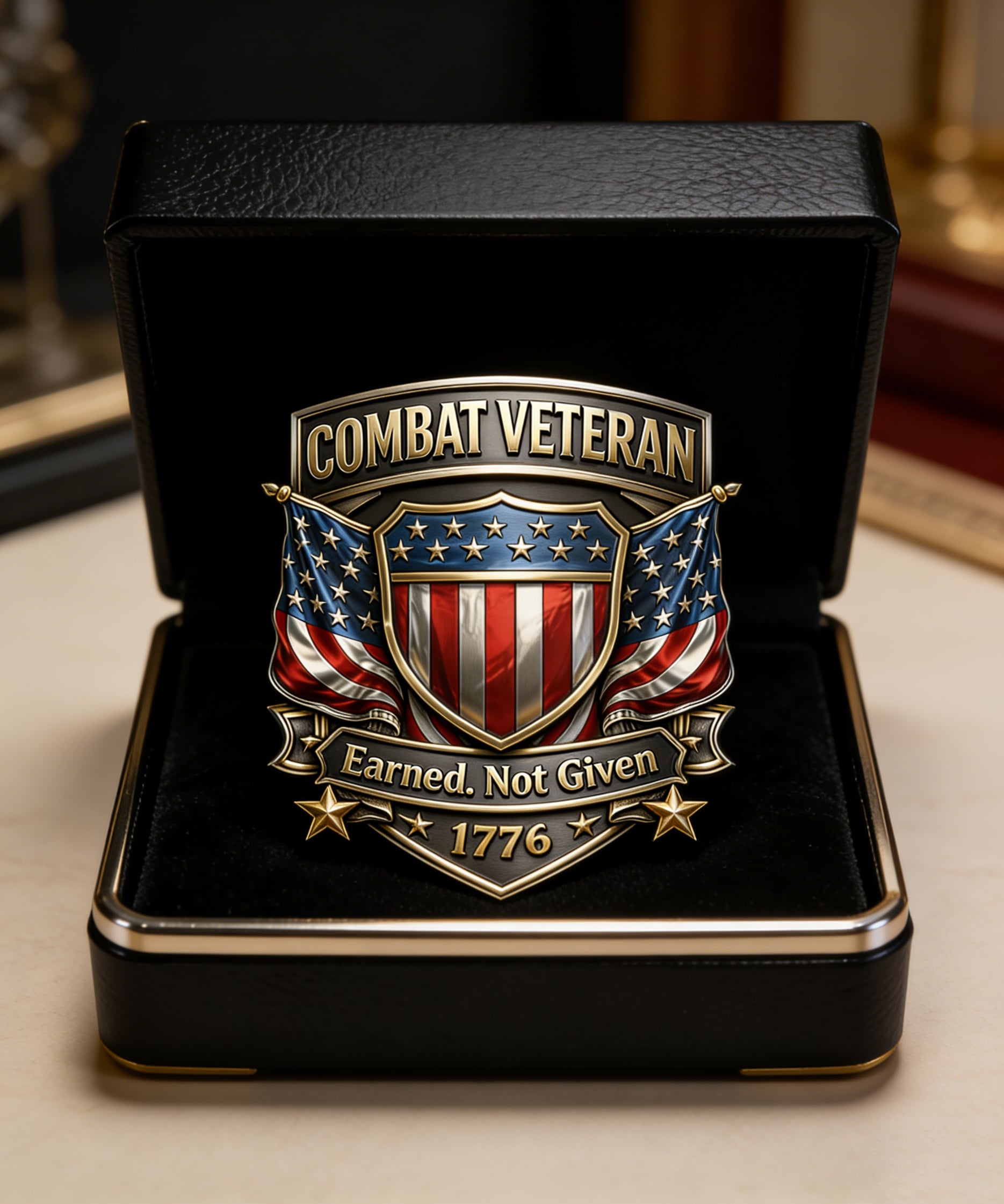 Combat Veteran Car Badge