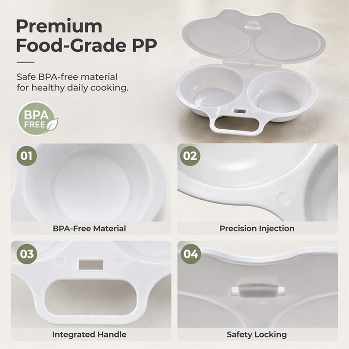 💞50K+ SOLD! 🥗 Microwave Egg Poacher🥳Dual‑cavity, non‑stick & easy clean. Healthier than frying – stock up & save! ✅