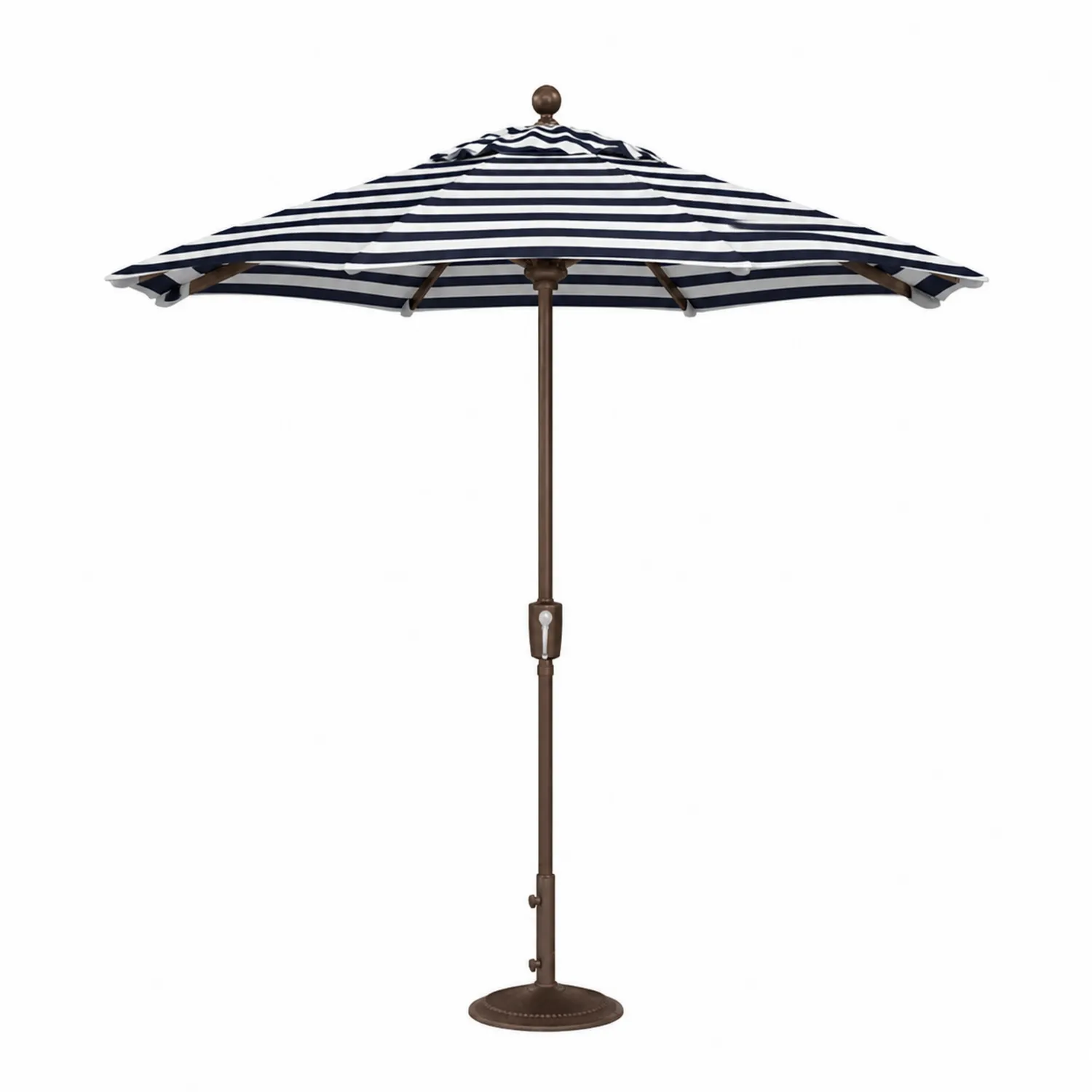 Parasol ogrodowy okrągły 240 cm aluminiowy granatowe paski
