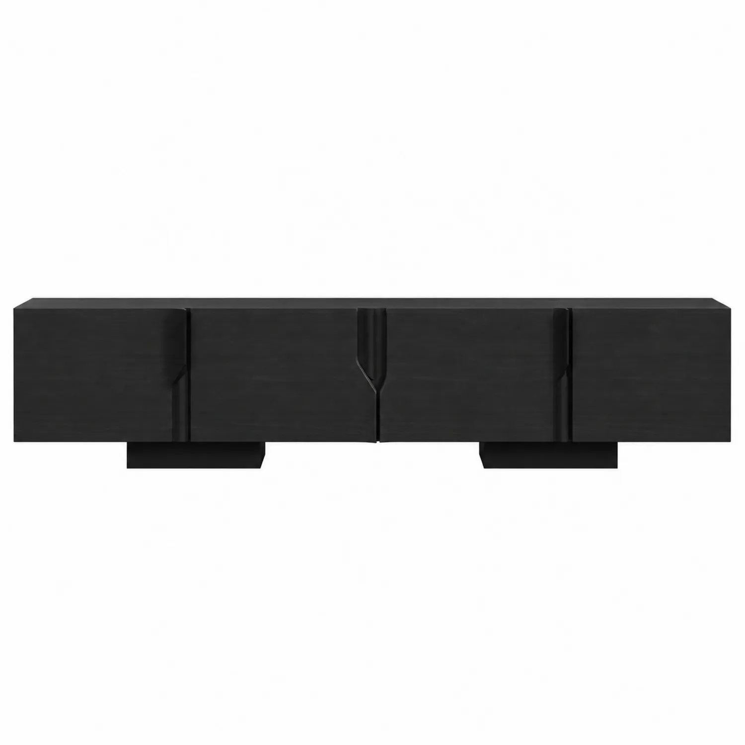 Szafka RTV czarna prostokątna z płyt laminowanych 200x45x50 cm