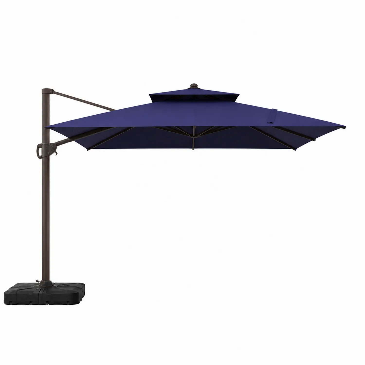 Parasol ogrodowy z bocznym ramieniem 3x3m granatowy akryl aluminium