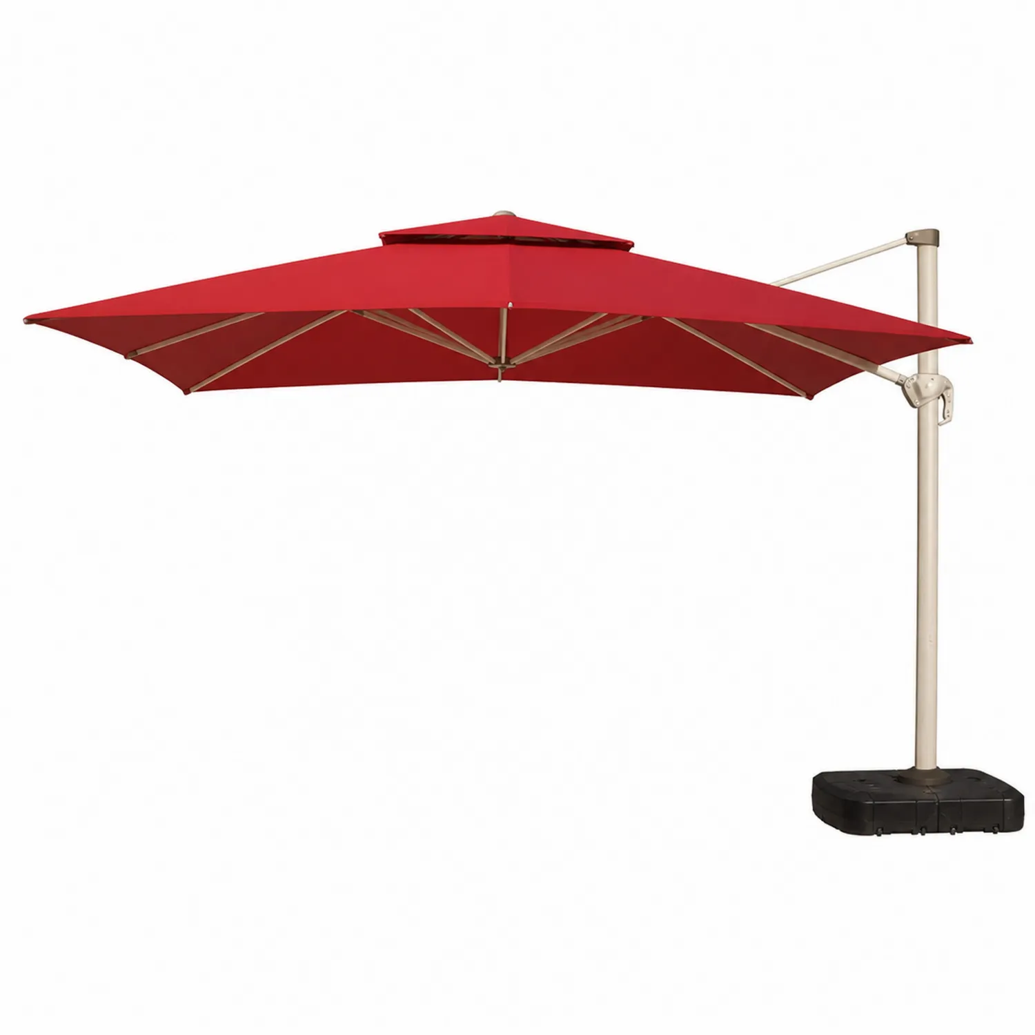 Parasol ogrodowy prostokątny 300x400 cm Czerwony Aluminium