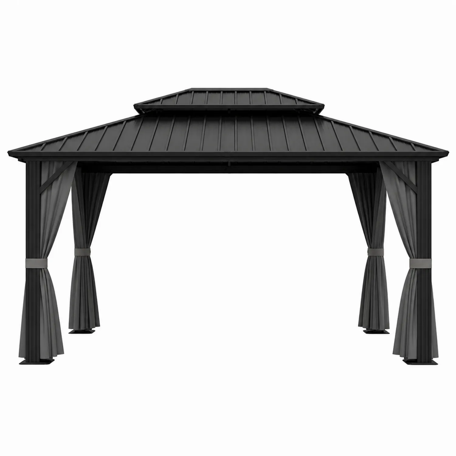 Altana aluminiowa 3x4 m z dachem stalowym i zasłonami