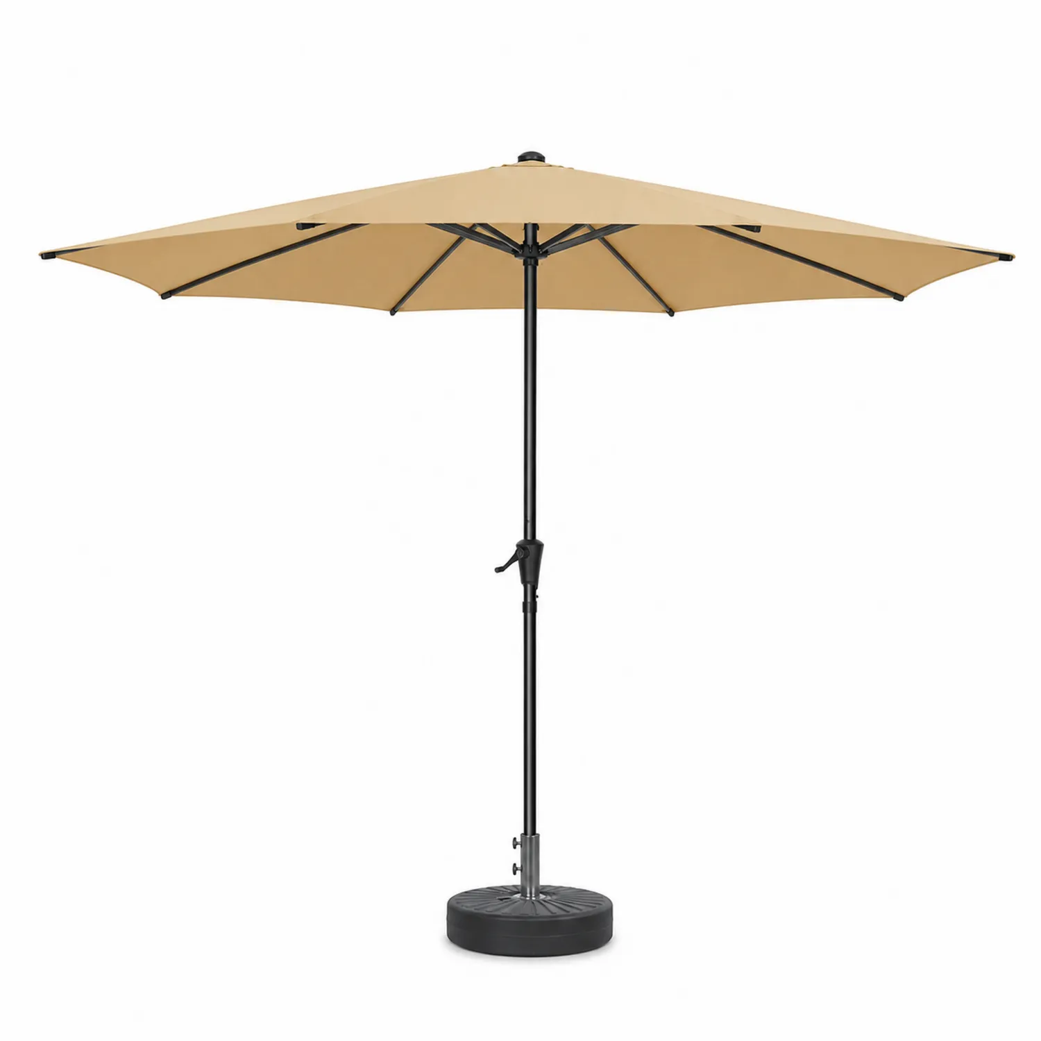 Parasol ogrodowy okrągły 250 cm beżowy poliester stal