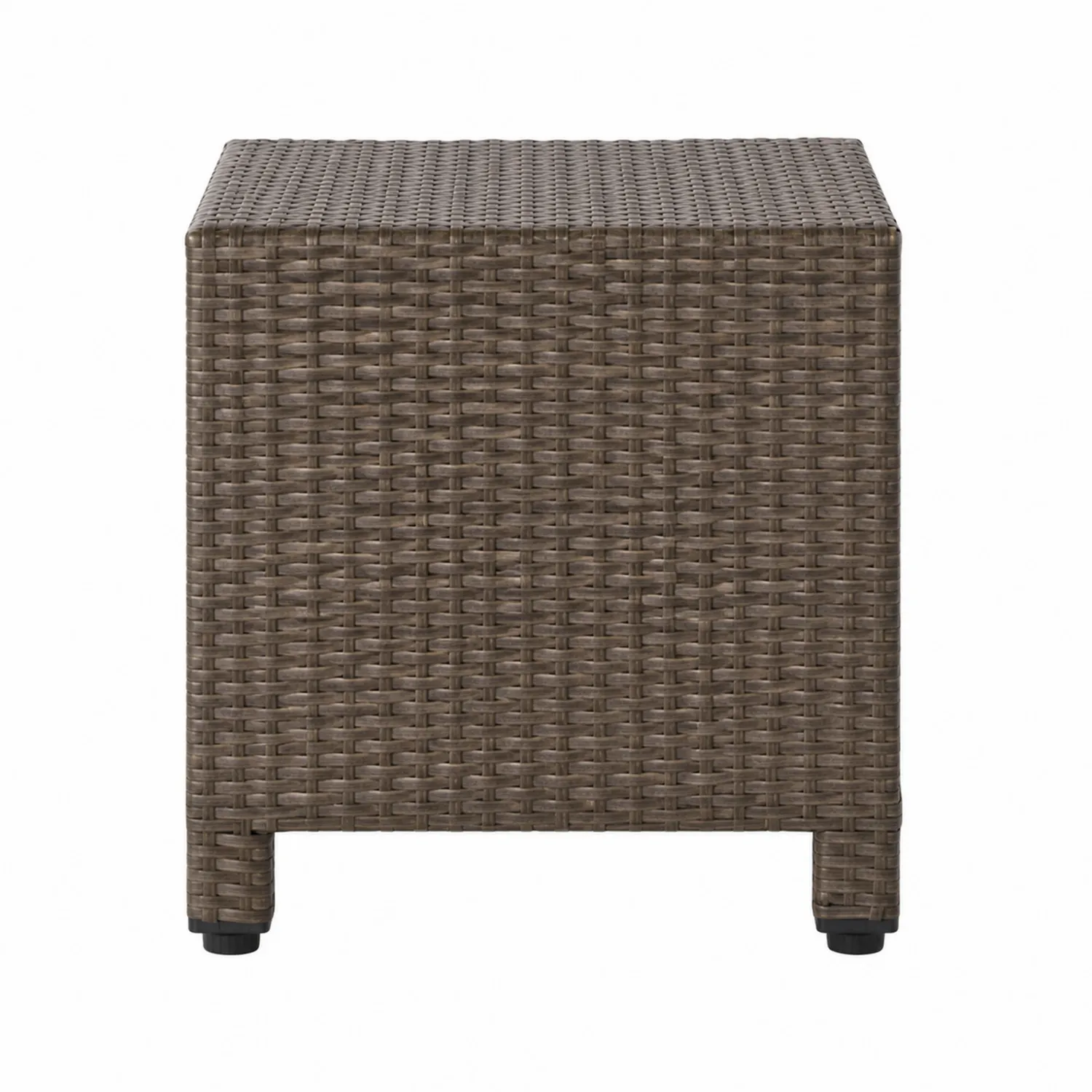 Stolik kwadratowy z technorattanu 40x40x45 cm Brązowy