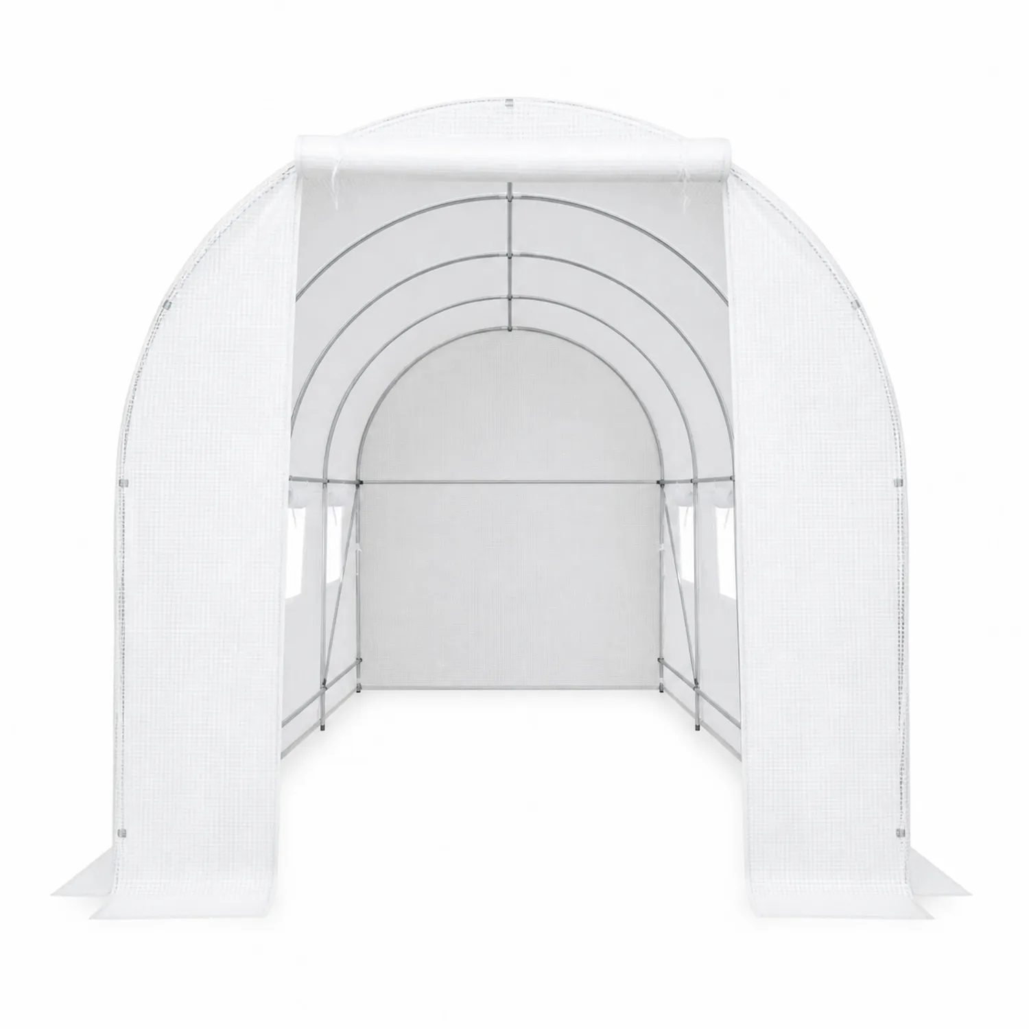 Szklarnia tunelowa łukowa 2x4m stal ocynkowana biały PCV