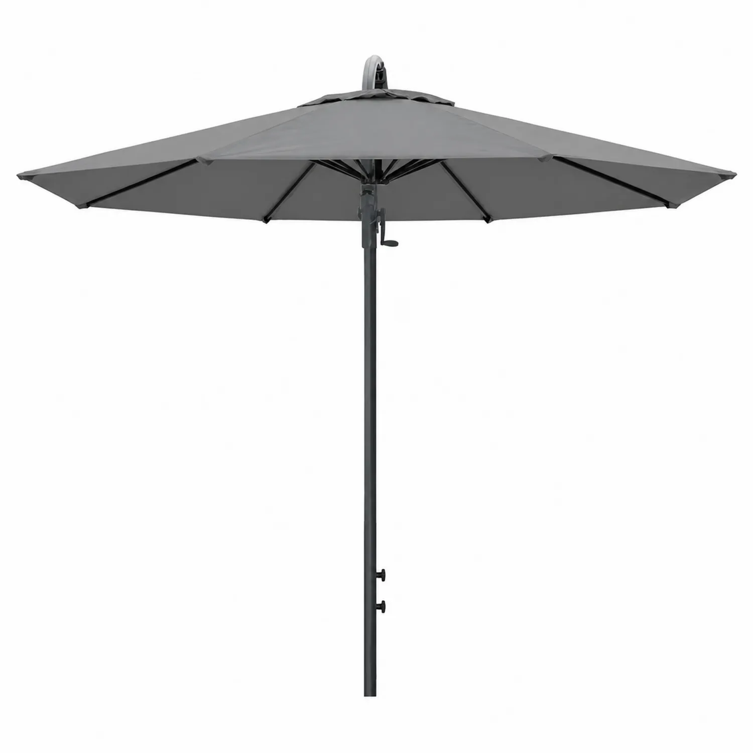 Parasol ogrodowy okrągły 300 cm szary poliester stal