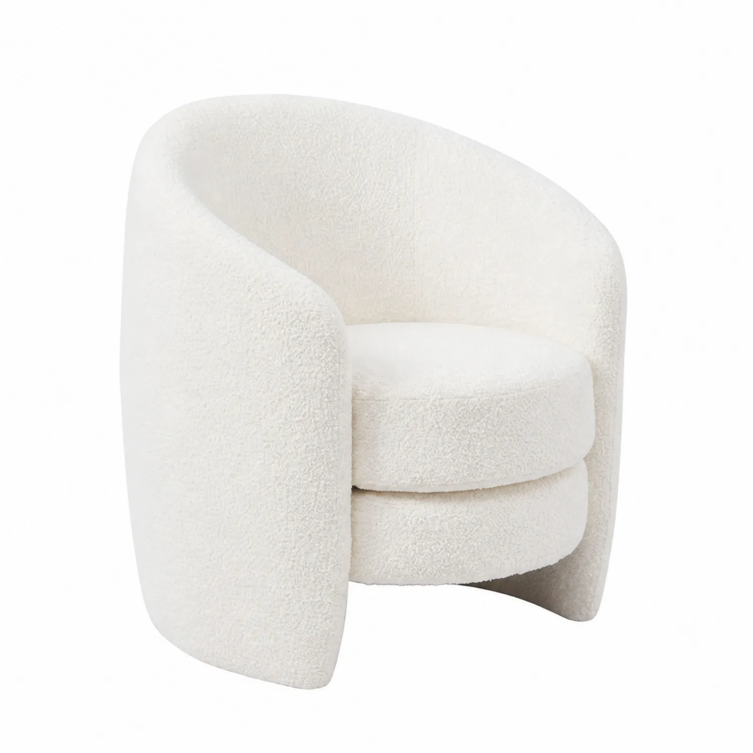 Fotel z tkaniny Boucle 74x74x82 cm Biały