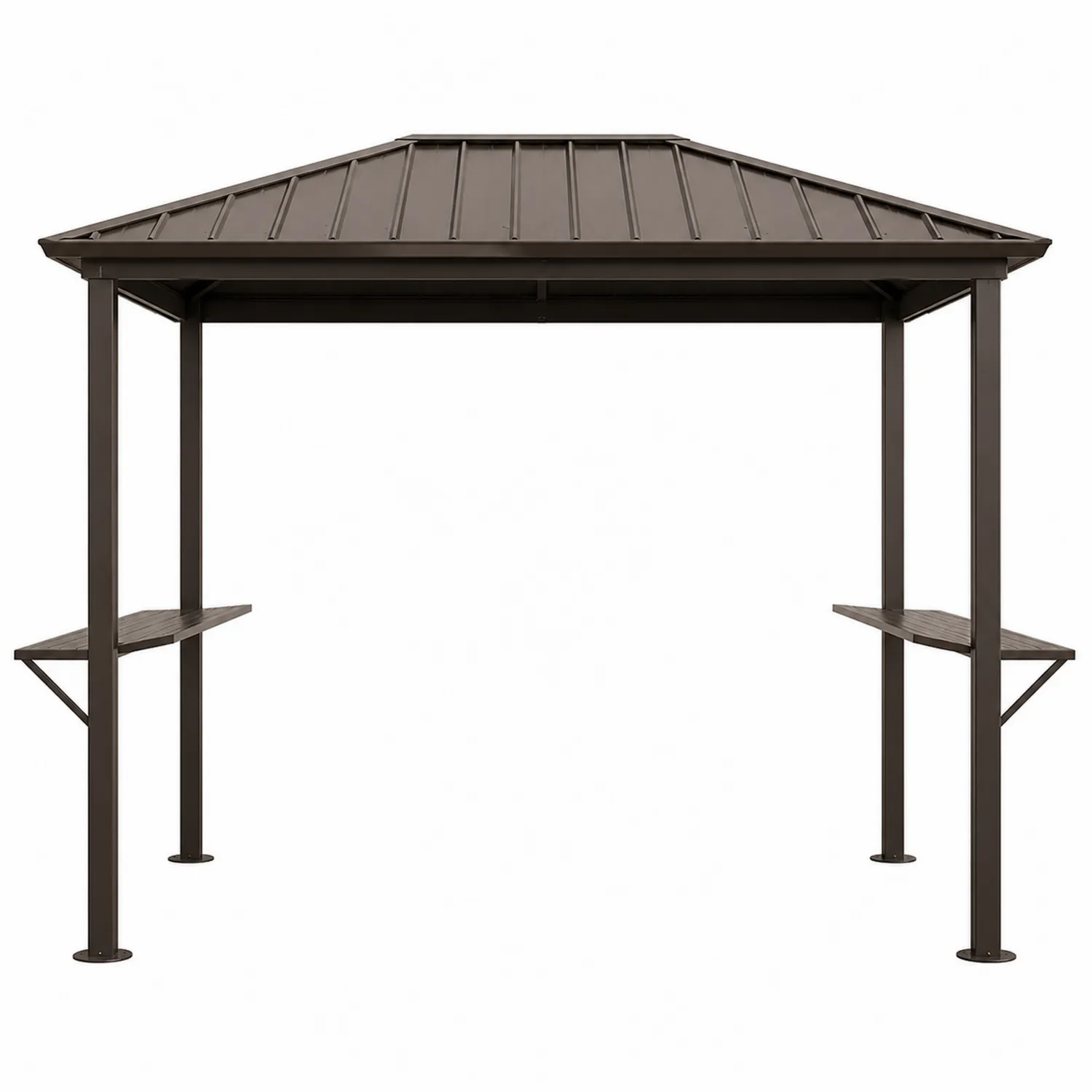 Altana metalowa z półkami brązowa 300x300x260 cm