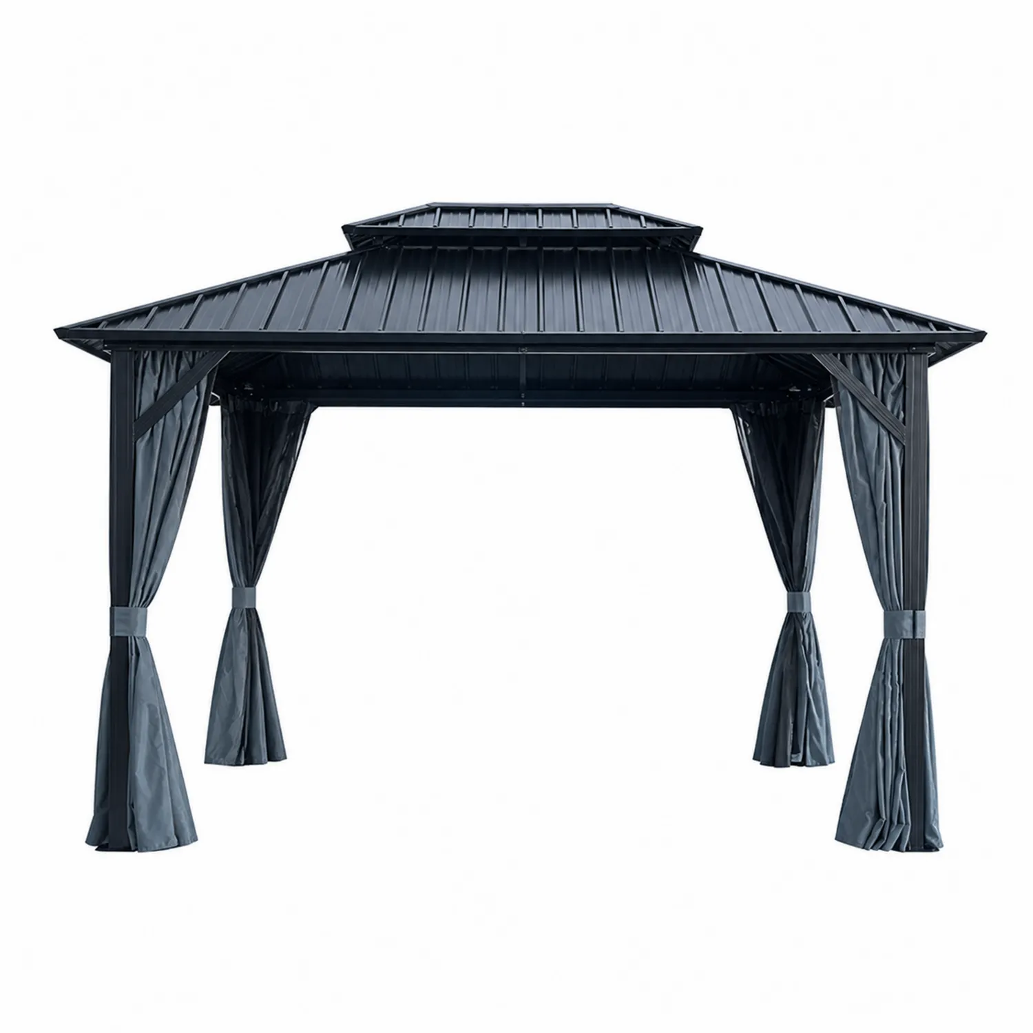 Altana Metalowa ze Skośnym Dachem 3x4m Szara