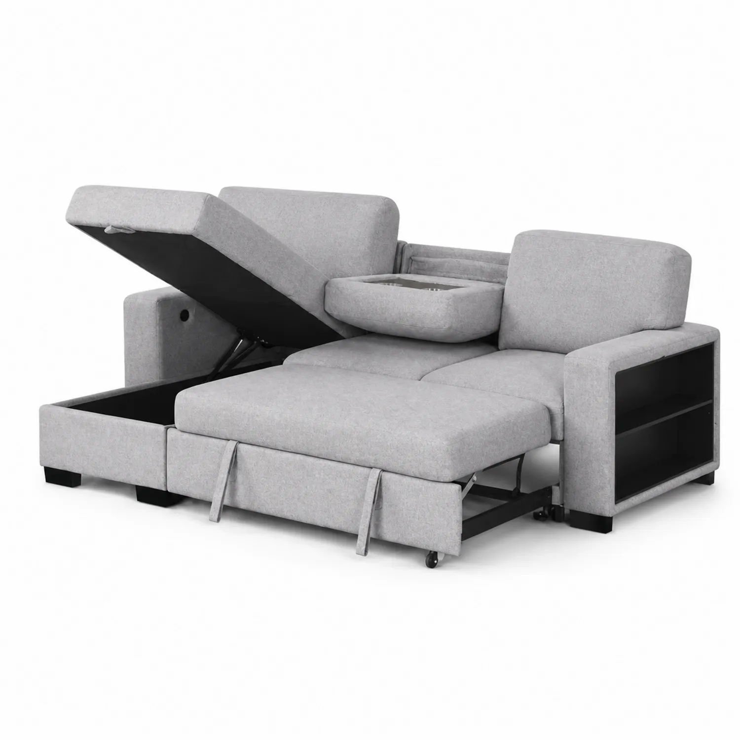 Rozkładana sofa modułowa z funkcją przechowywania