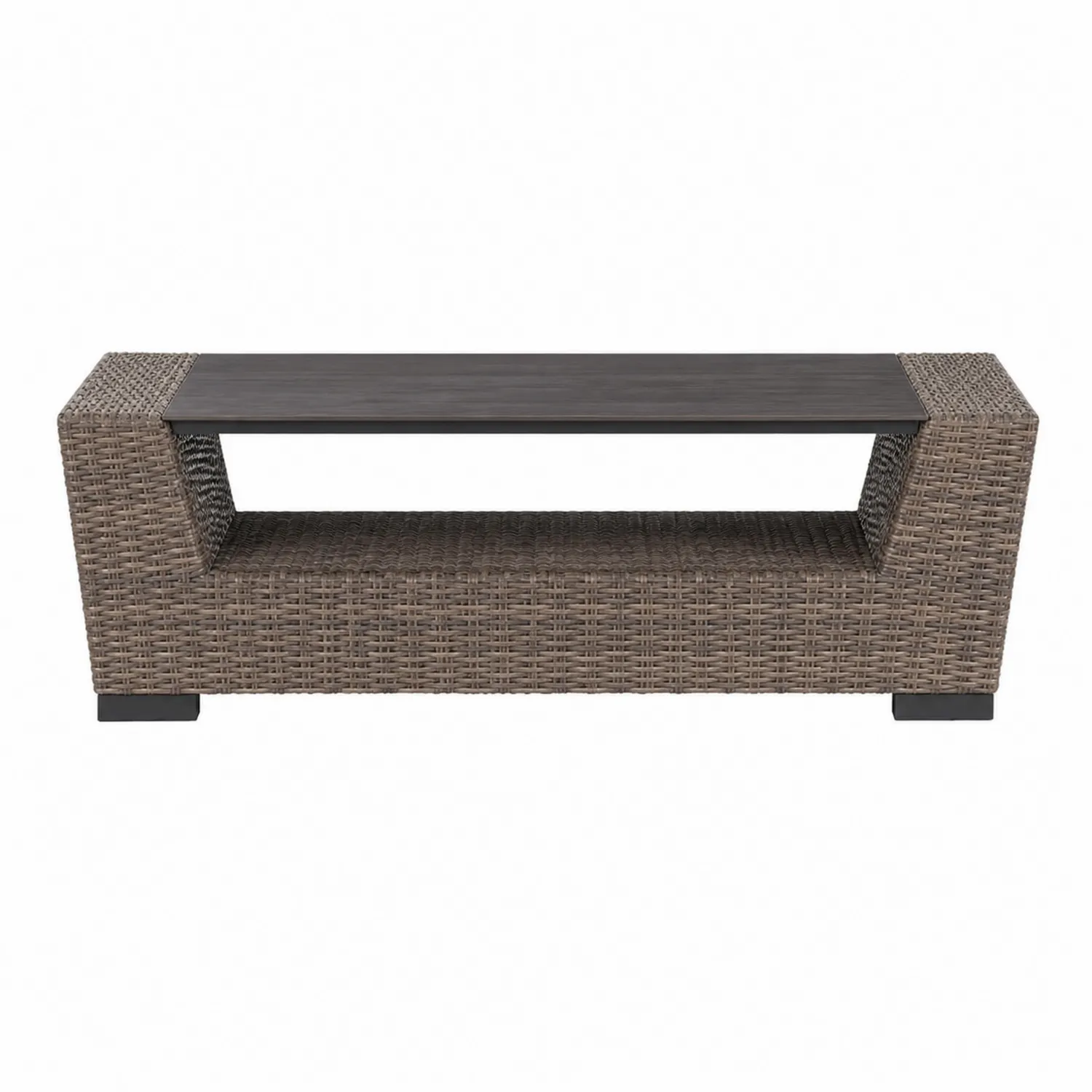 Stół ogrodowy z drewna i technorattanu 120x55 cm Brązowy