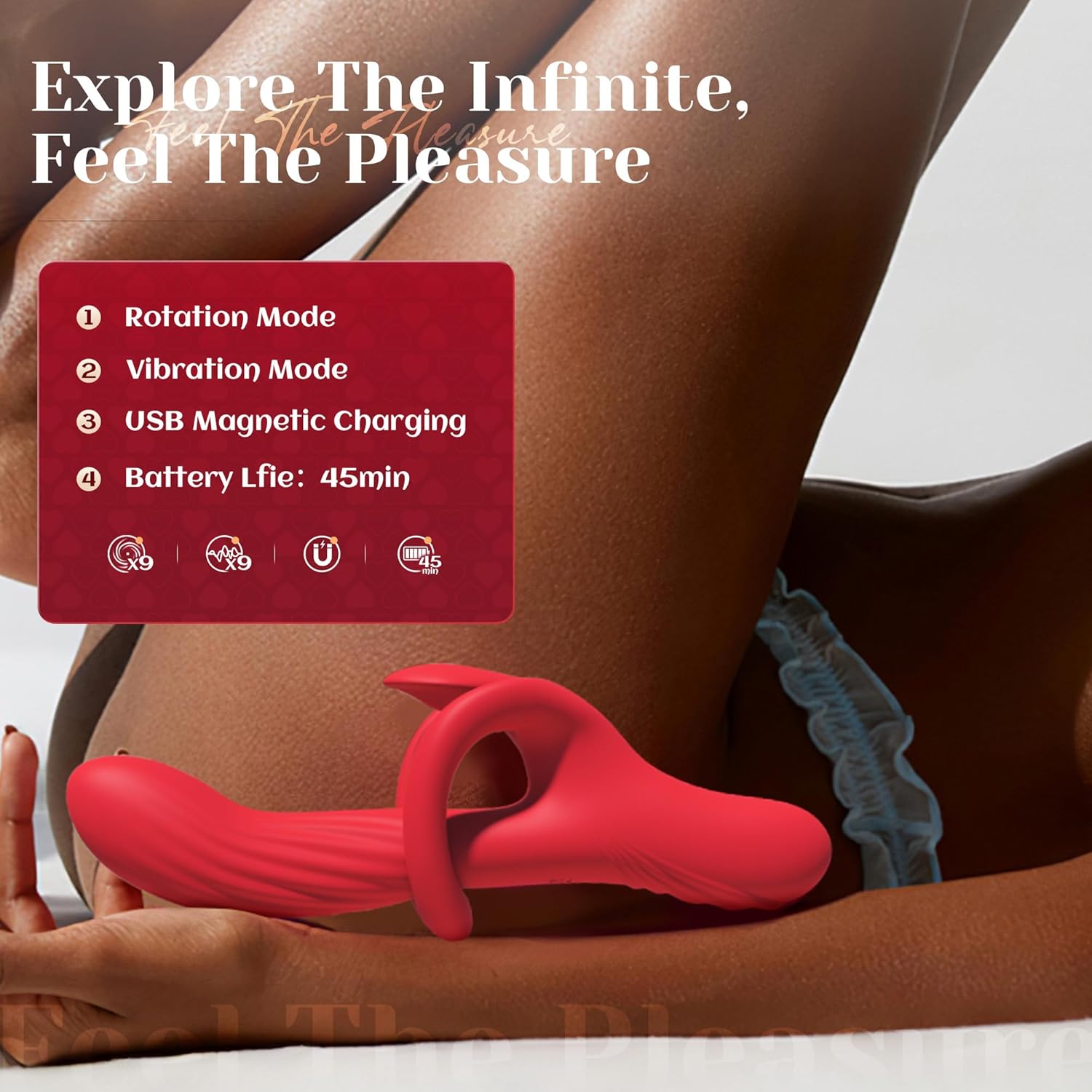 🔥Hot sale!🐰luxurious rabbit massager-9 rotary vibrators, 9 vibration modes.G-spot vibrator
