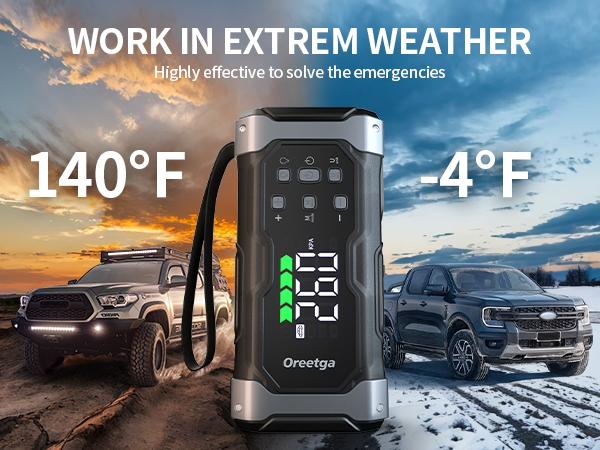 Product Introduction of 8000A Car Battery Jump Starter with Air Inflator/Deflator Compressor, 7 in 1 Portable Jumper Box Power Pack (12L Gas/10.0L Diesel) Combo Cordless Air Pump for Tire Inflator & Large LCD Screen Portable Car 8