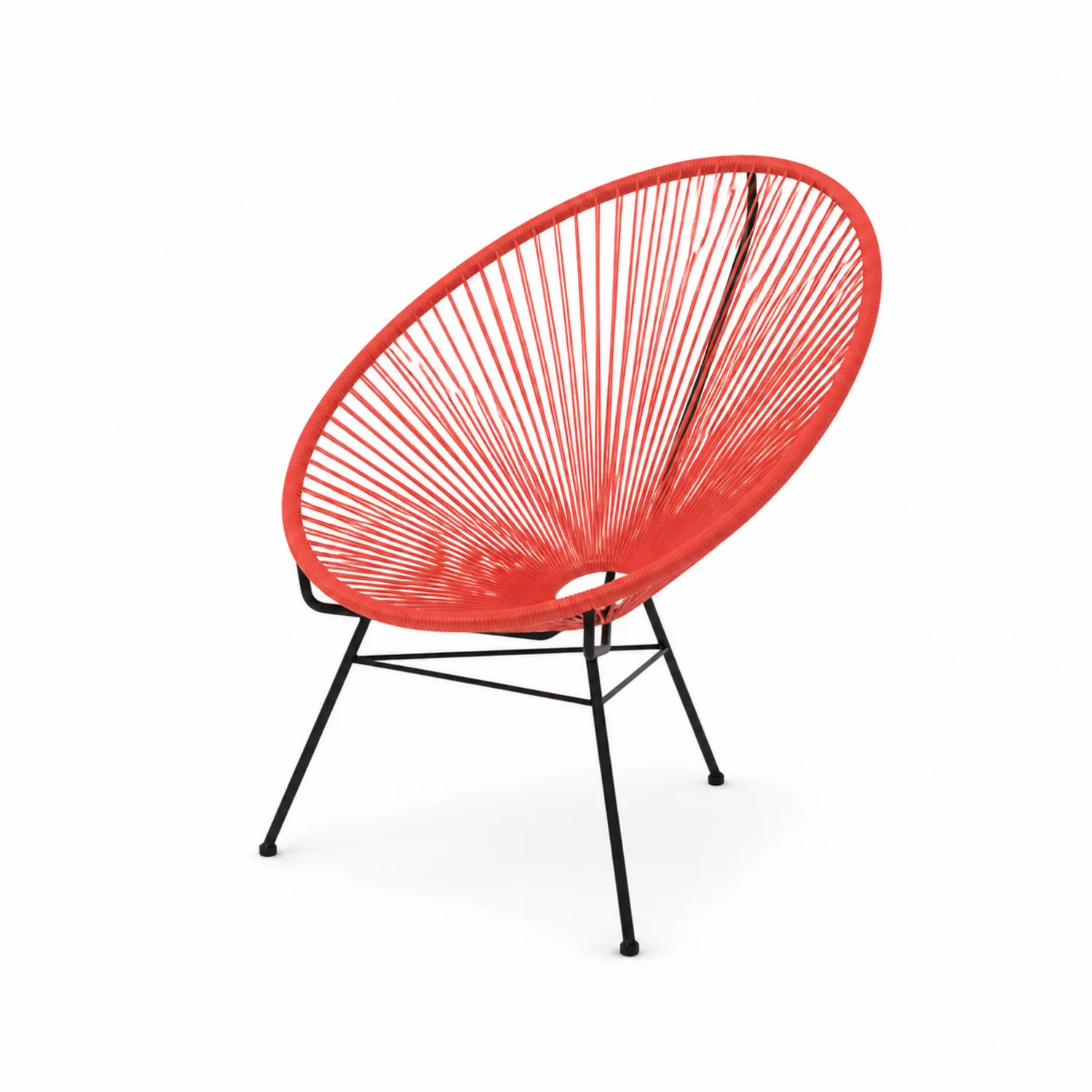 Chaise en métal et corde Rouge-Mavtrivaris