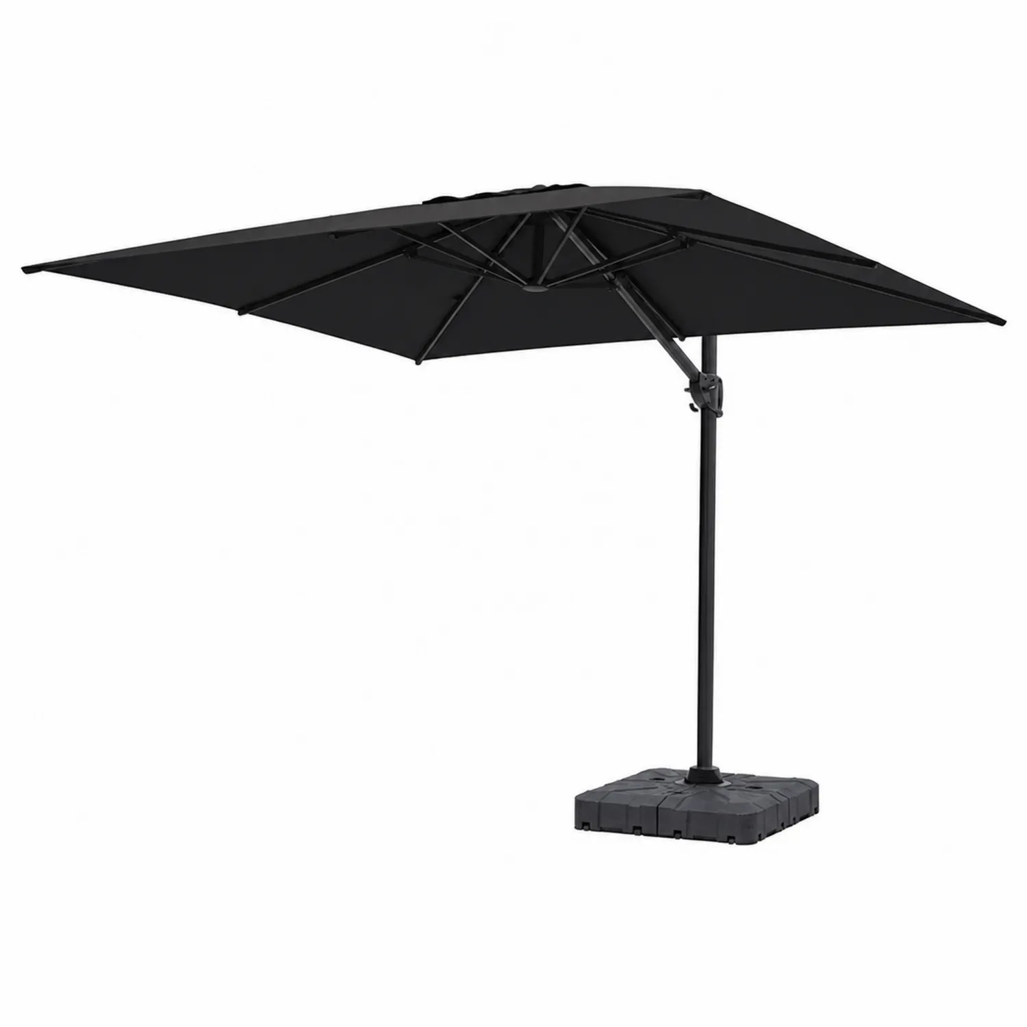 Parasol déporté rectangulaire 300x400 cm Noir polyester aluminium-Mavtrivaris