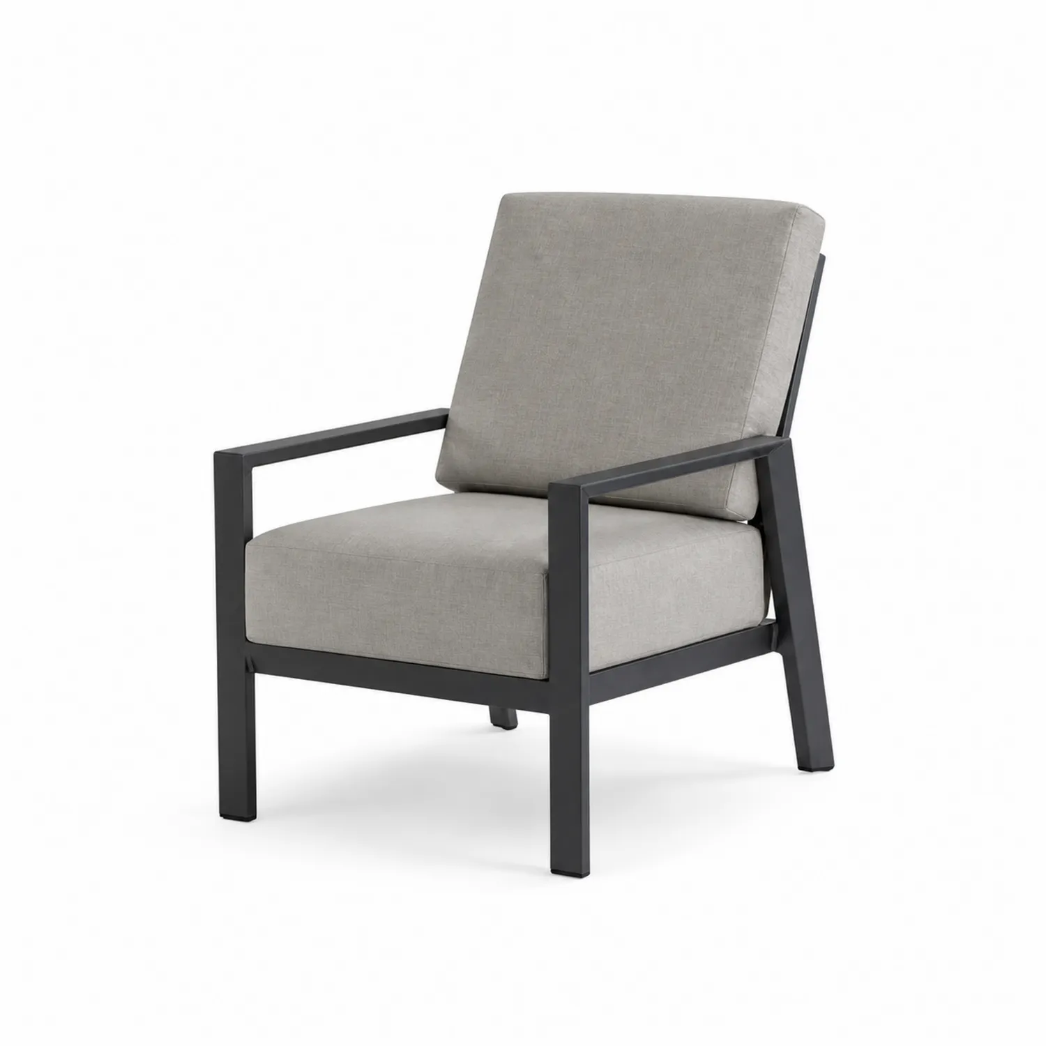 Fauteuil en métal avec coussins en polyester Gris-Mavtrivaris