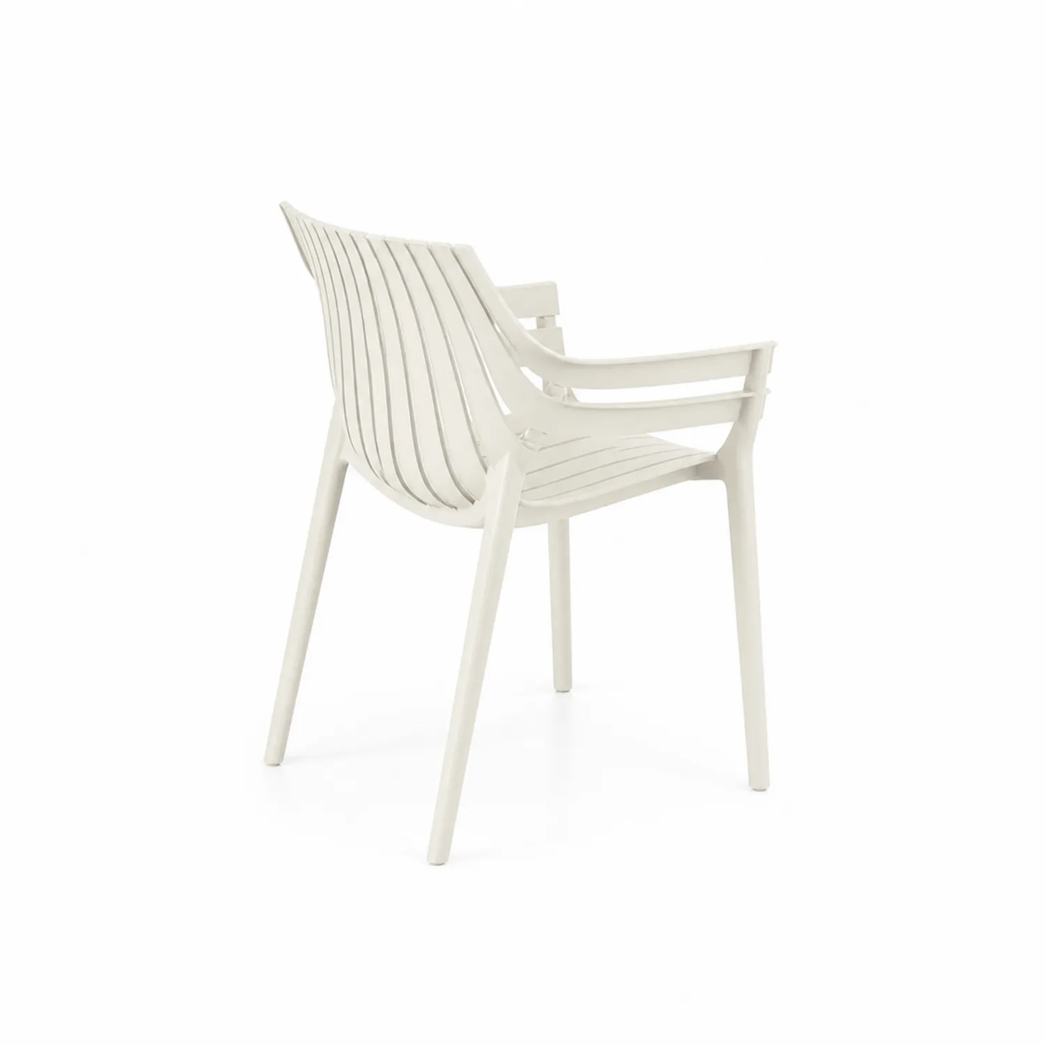 Chaise en plastique avec accoudoirs en Blanc-Mavtrivaris