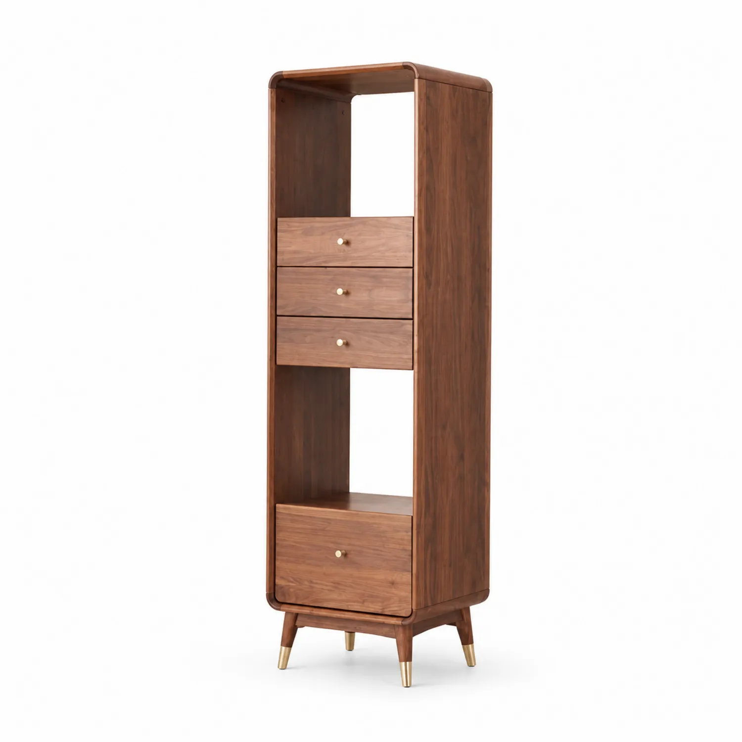 Étagère en bois d'acajou avec 3 tiroirs marron-Mavtrivaris