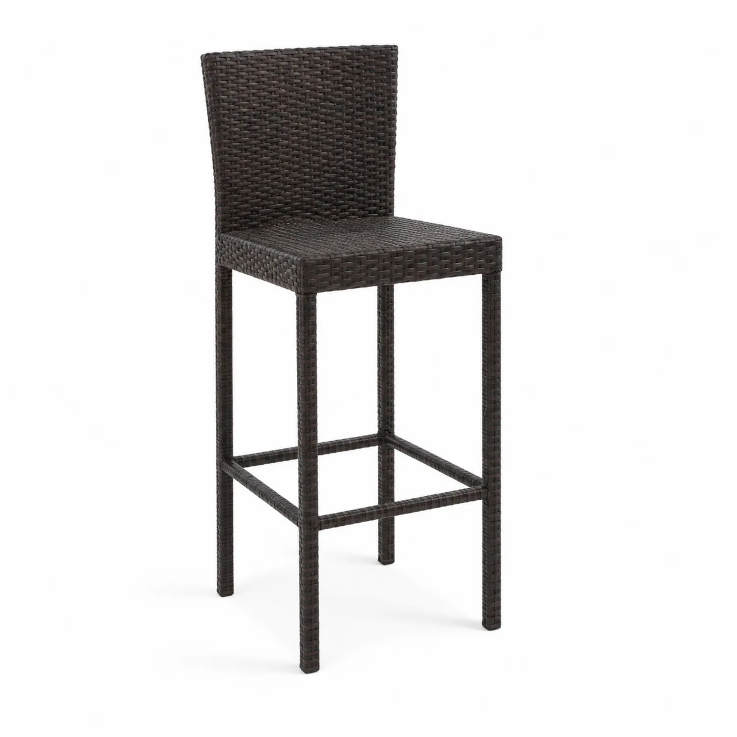 Chaise de bar en résine tressée brun-Mavtrivaris