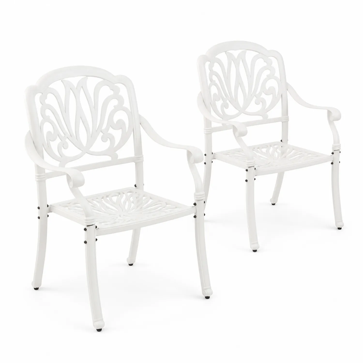 Lot de 2 chaises de jardin en aluminium blanc-Mavtrivaris