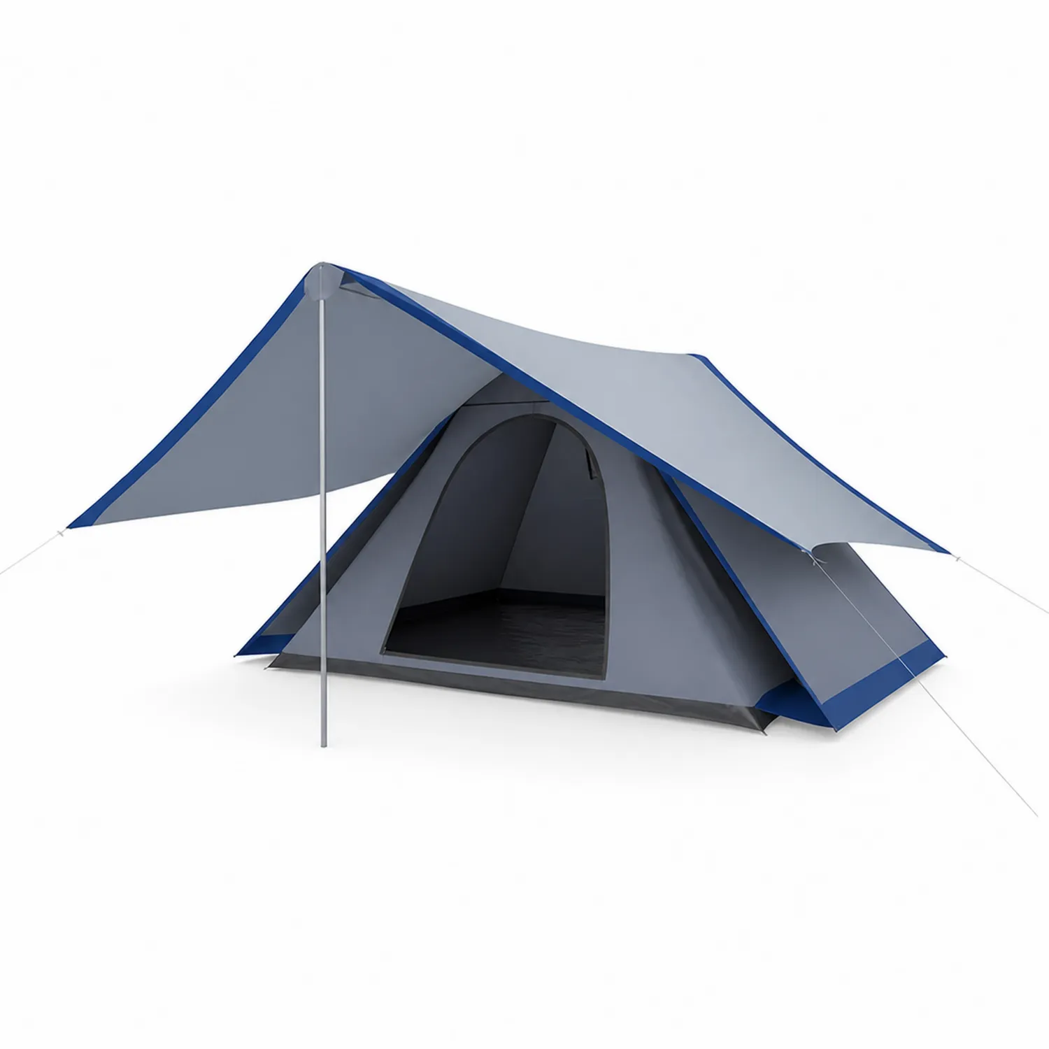 Tente de camping en polyester pour 4 personnes Gris/Bleu-Mavtrivaris