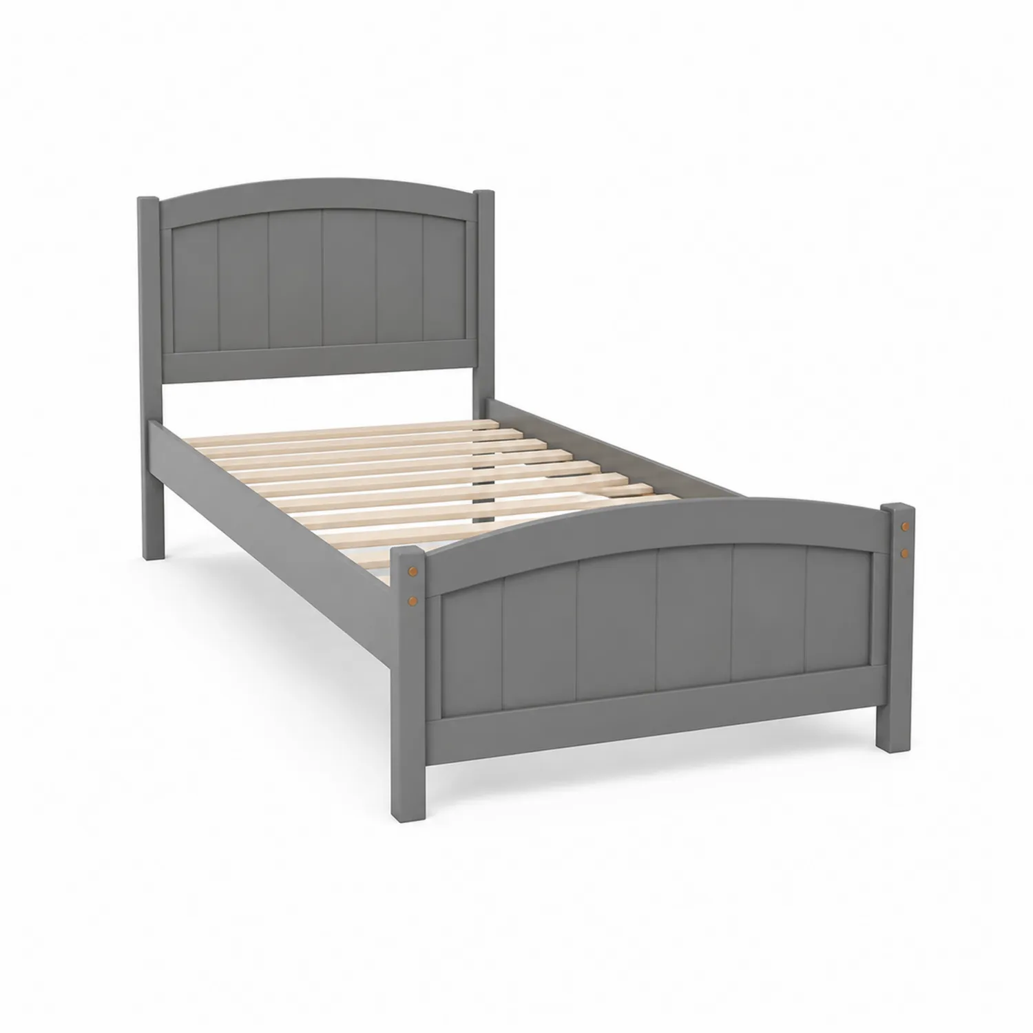 Lit simple en bois 90x200 cm Gris-Mavtrivaris