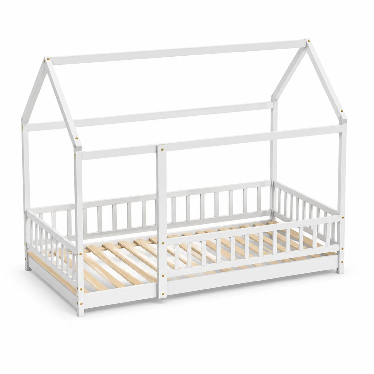 Lit cabane en bois blanc 90x200 cm-Mavtrivaris