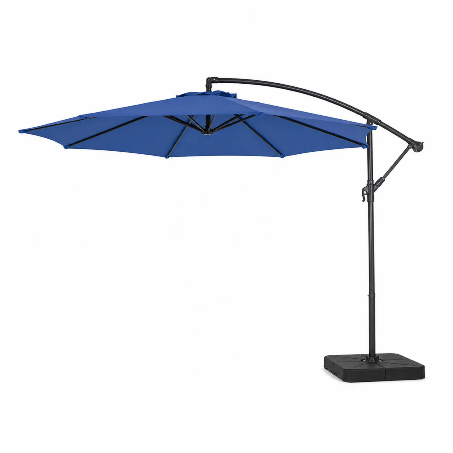 Parasol rond en polyester bleu avec mât latéral-Mavtrivaris
