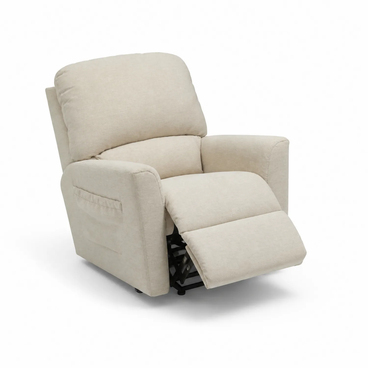 Fauteuil Inclinable en Tissu Beige avec Repose-pieds-Mavtrivaris