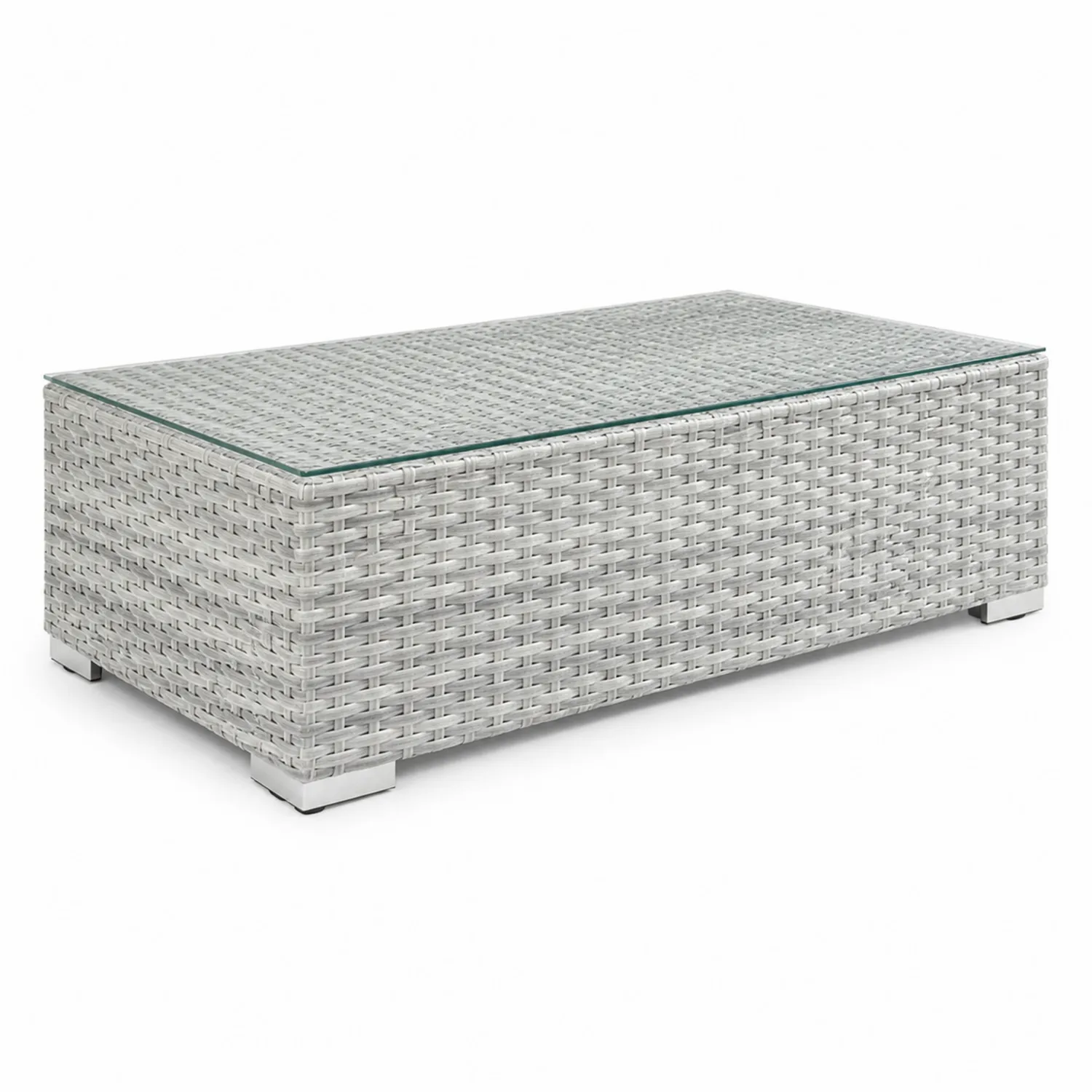 Table basse en résine avec verre trempé 100x50x30 cm Gris-Mavtrivaris