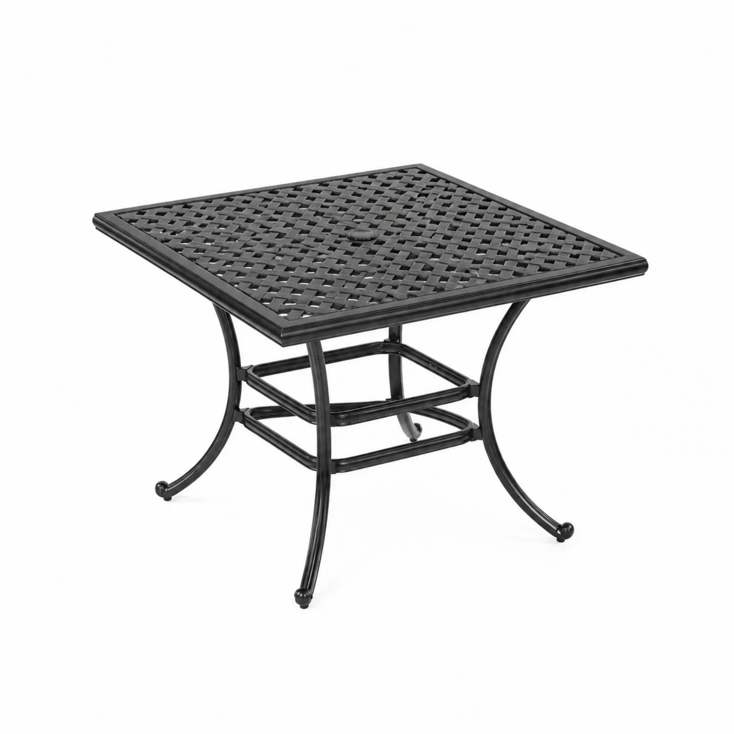 Table carrée en aluminium noir 90x90 cm-Mavtrivaris