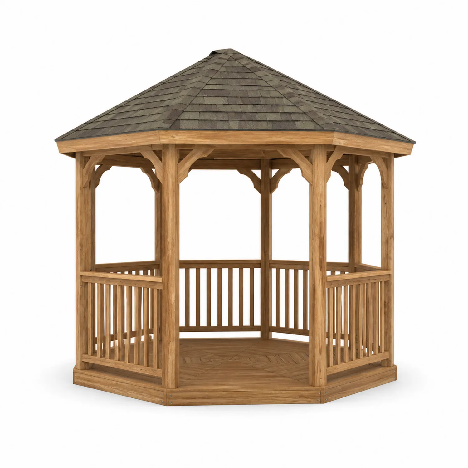 Kiosque en Bois avec Toit en Bardeaux Bitumés-Mavtrivaris