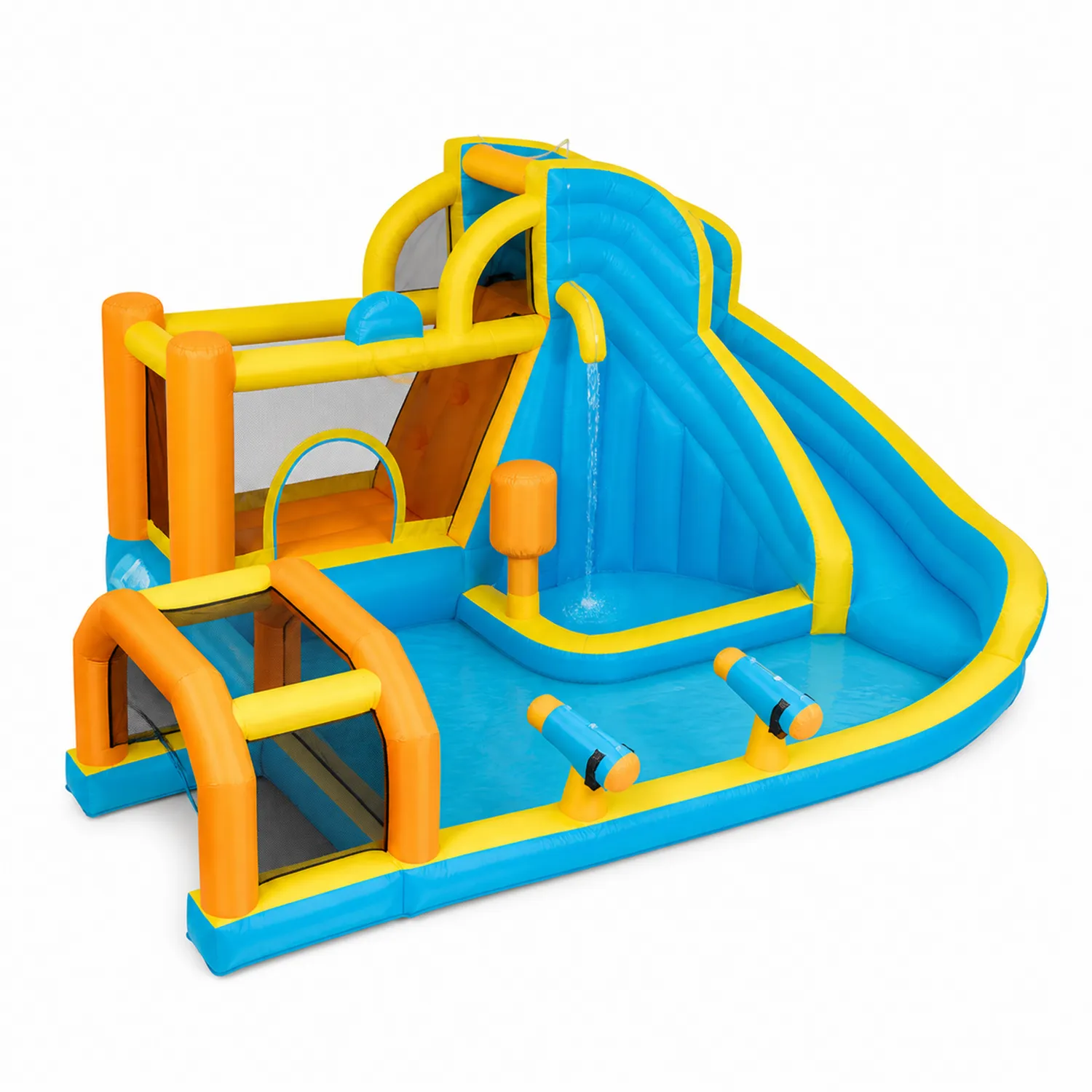 Jeu gonflable en PVC de 400x300x200 cm avec toboggan multicolore-Mavtrivaris