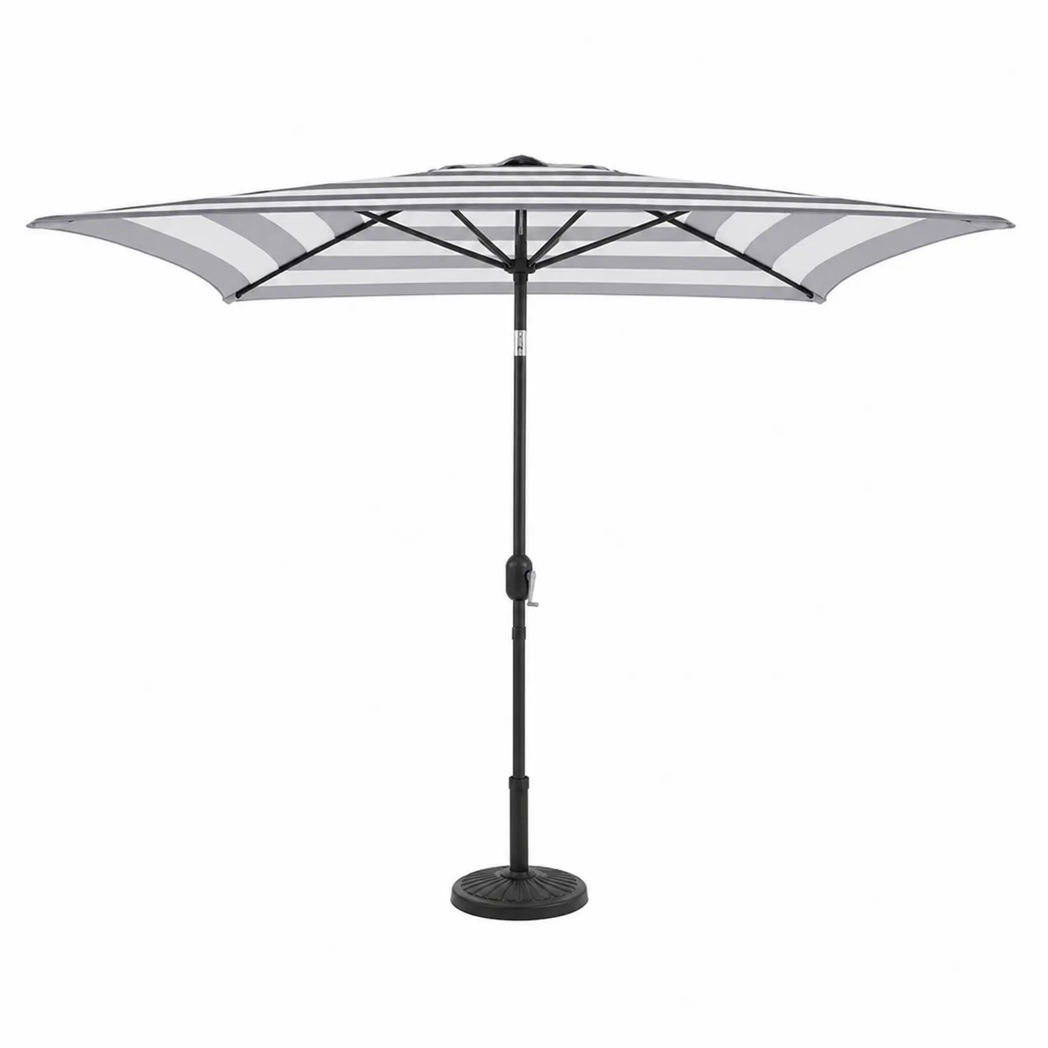 Parasol de Jardin 300 cm Polyester Aluminium Gris Rayé-Mavtrivaris