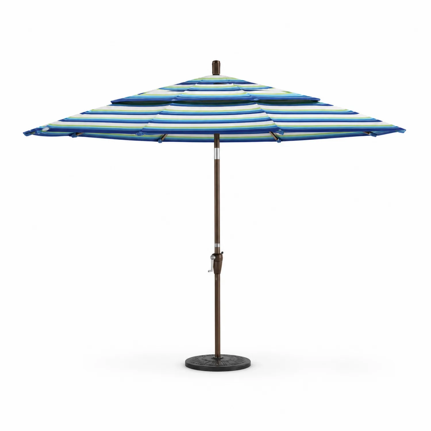 Parasol d'extérieur à rayures bleues et vertes en aluminium 300 cm-Mavtrivaris