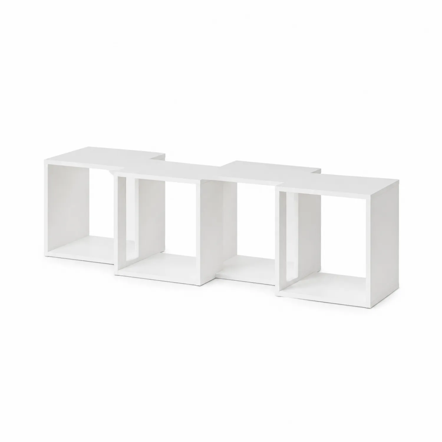 Meuble TV modulaire blanc en bois MDF 150x30x40 cm-Mavtrivaris