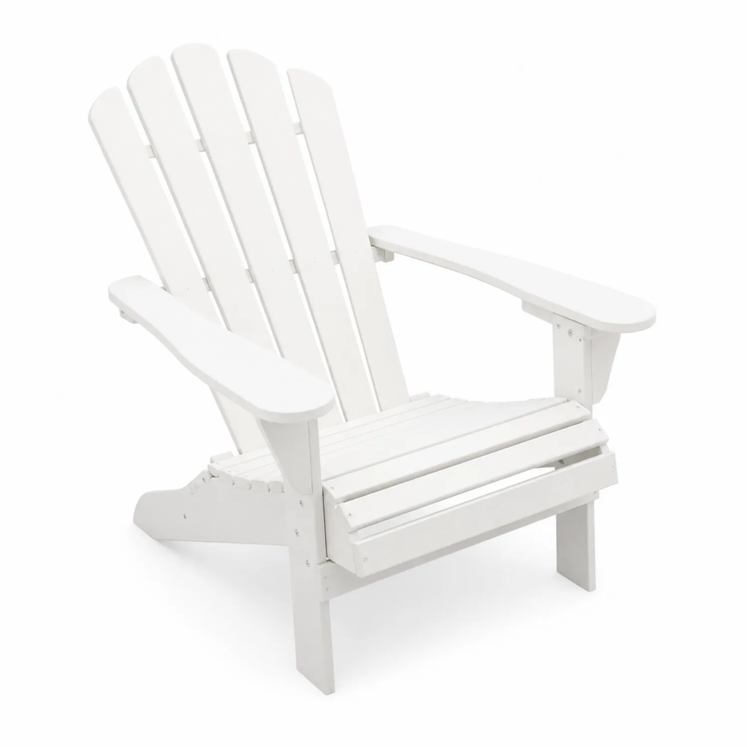 Chaise de jardin Adirondack en bois composite Blanc-Mavtrivaris