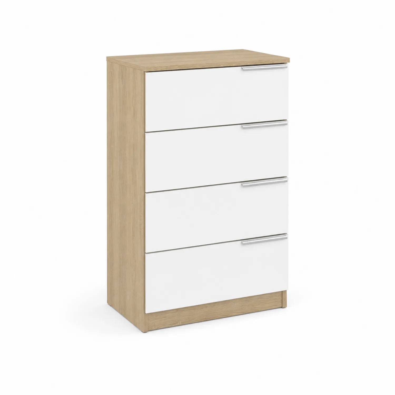 Commode 4 tiroirs en bois et blanc-Mavtrivaris