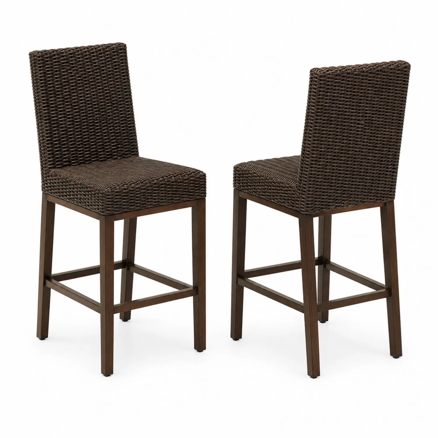 Paire de tabourets de bar en bois et résine marron-Mavtrivaris