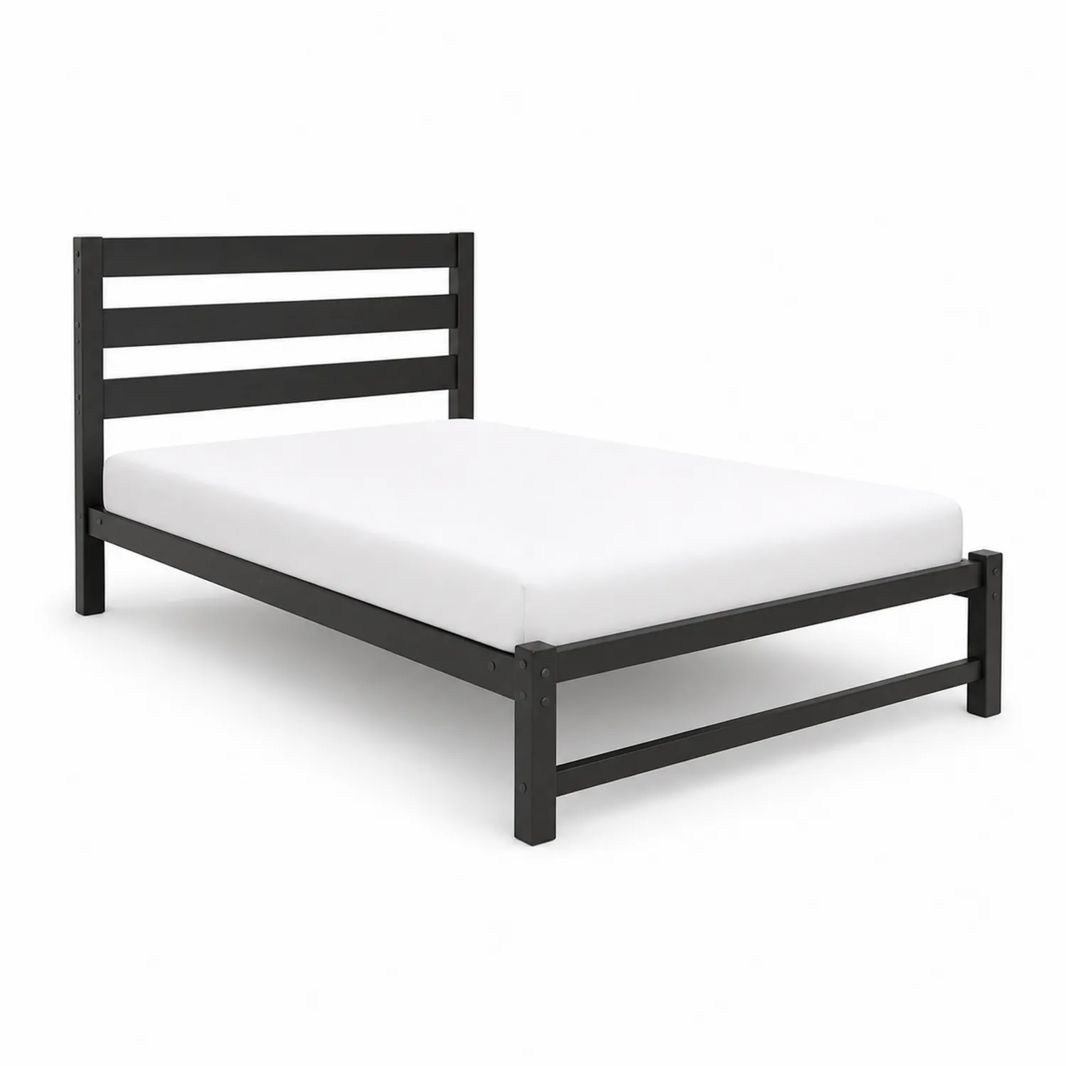 Lit double en métal noir 200x160 cm-Mavtrivaris