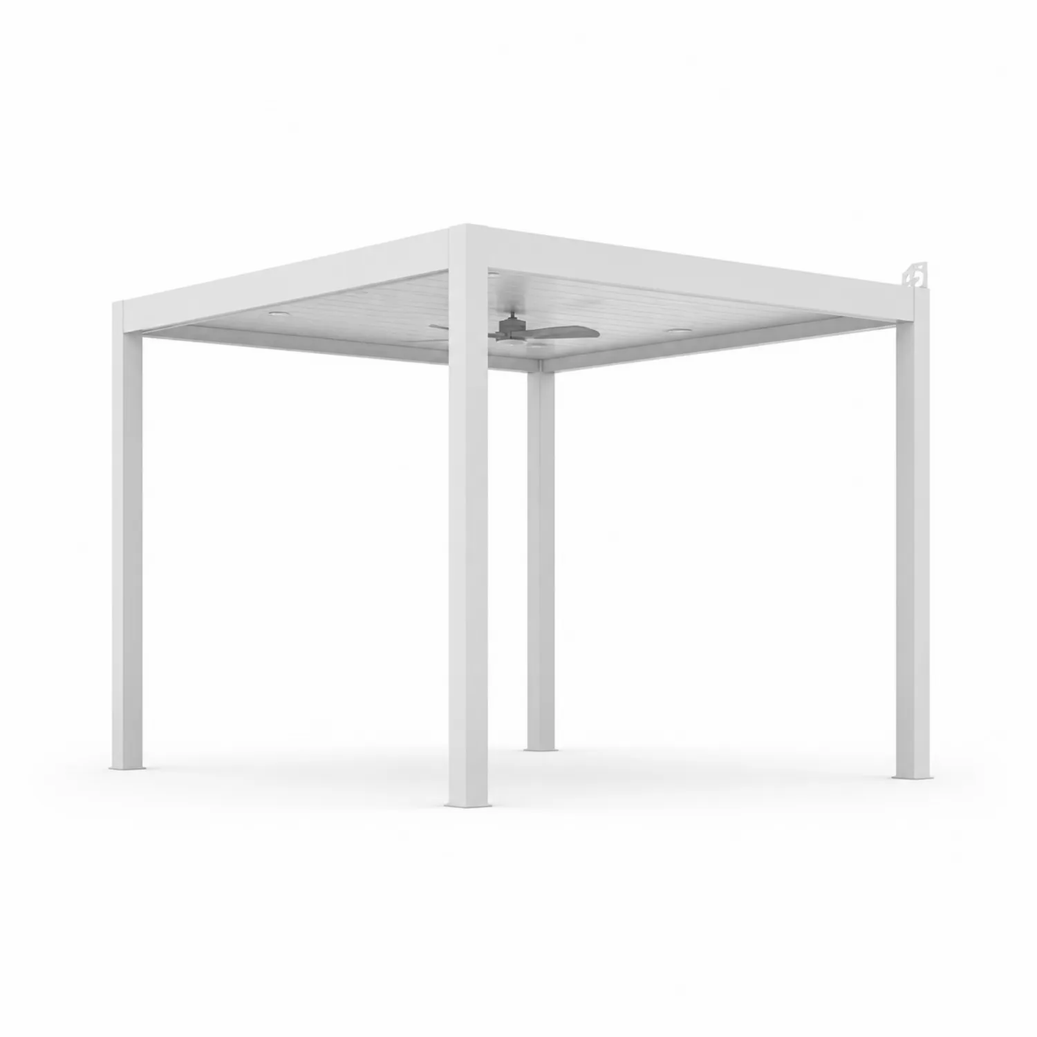 Pergola en aluminium blanc 3x3m-Mavtrivaris