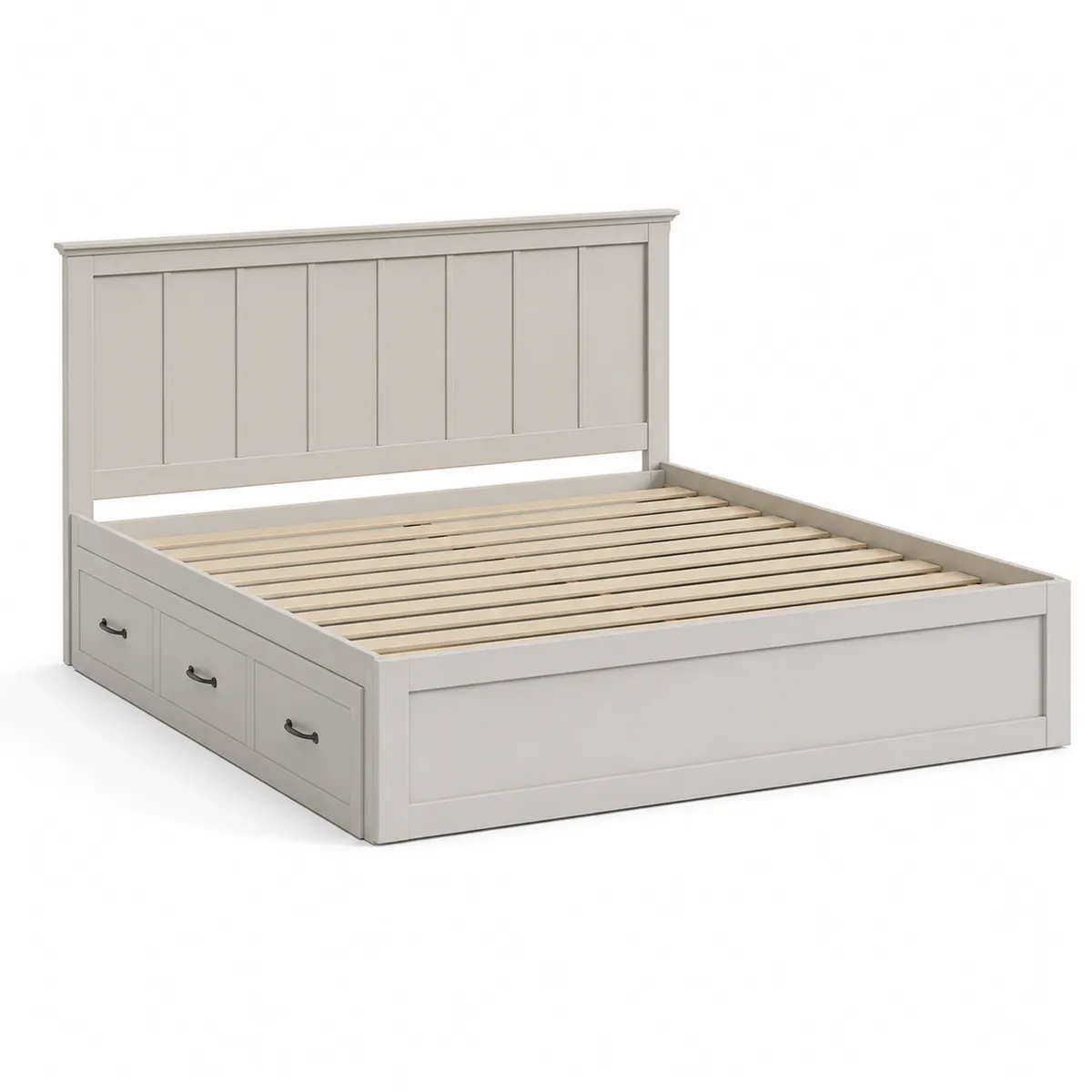 Lit en bois avec tiroirs 160x200 cm Beige-Classicabodee